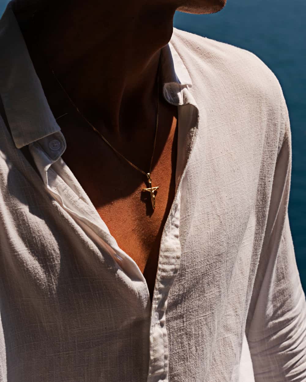 14K Gold Pure Cross Pendant Necklace