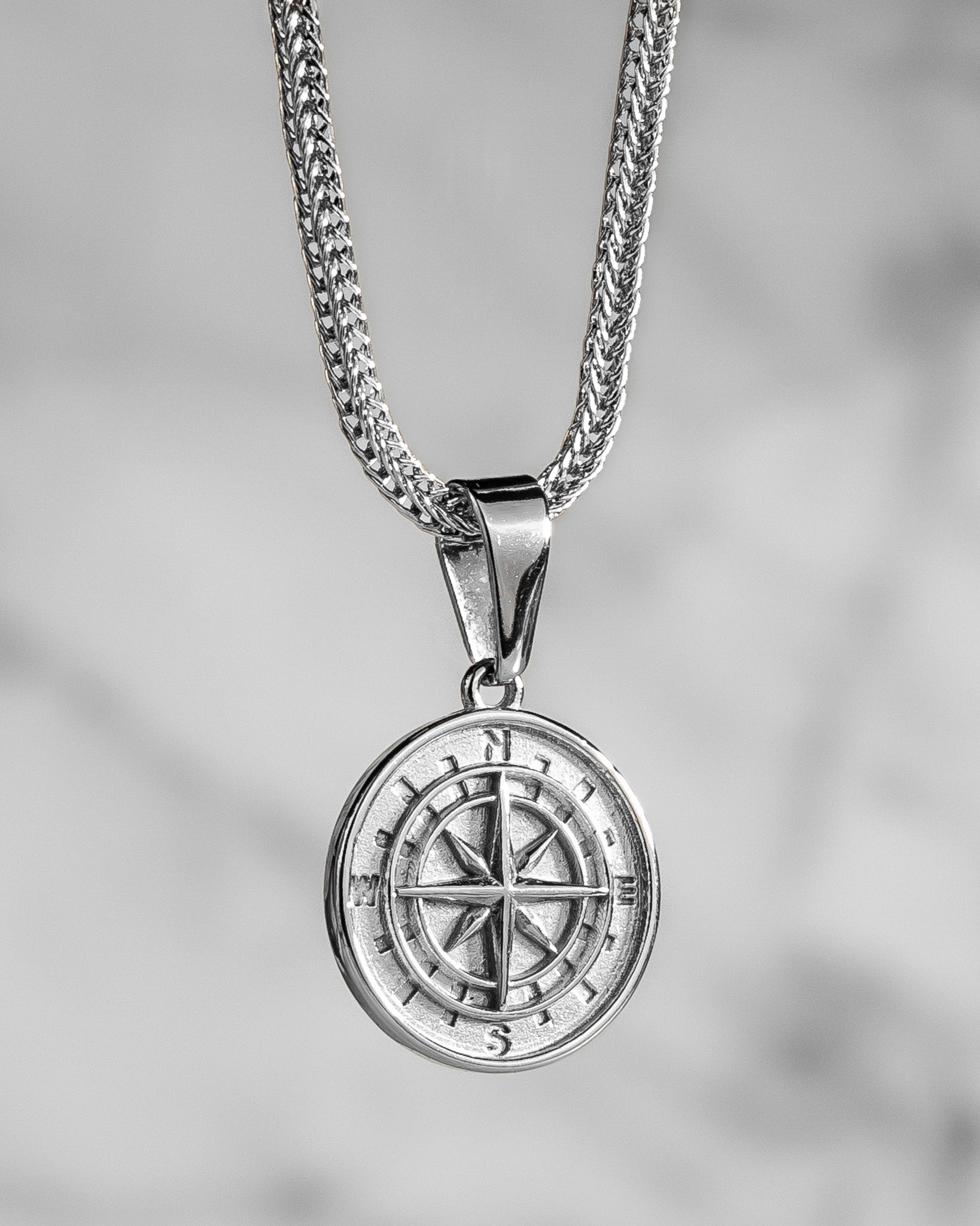 14K Gold Compass Pendant Necklace