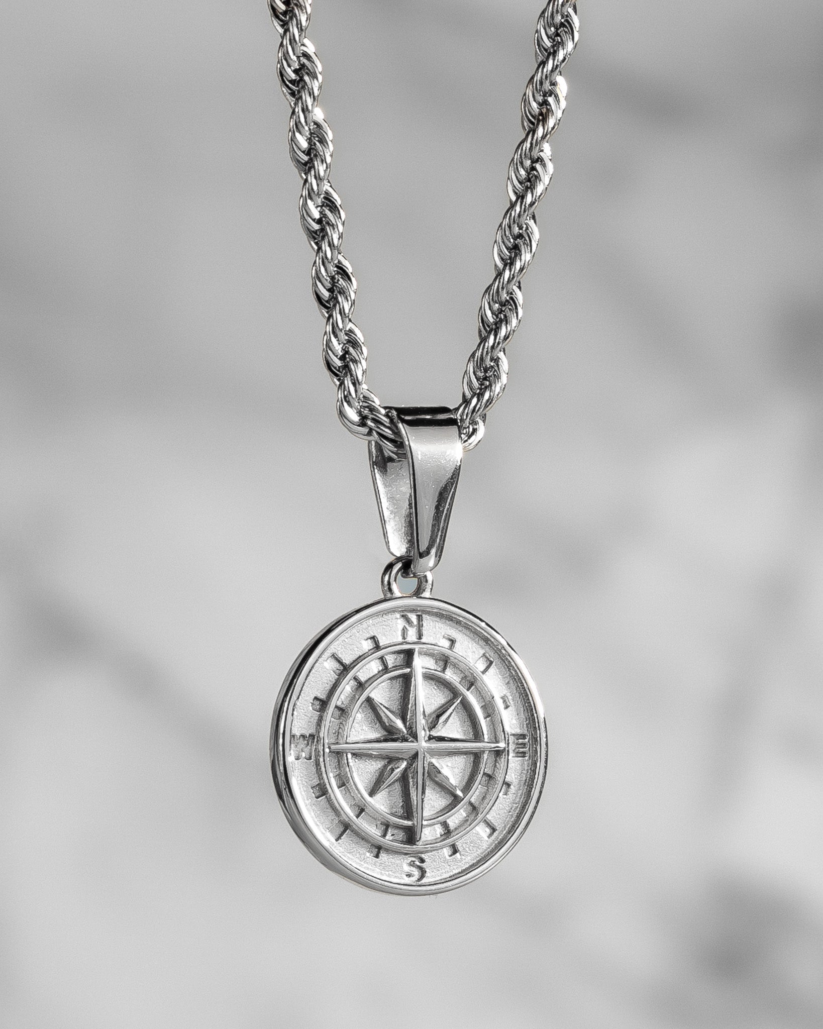 14K Gold Compass Pendant Necklace