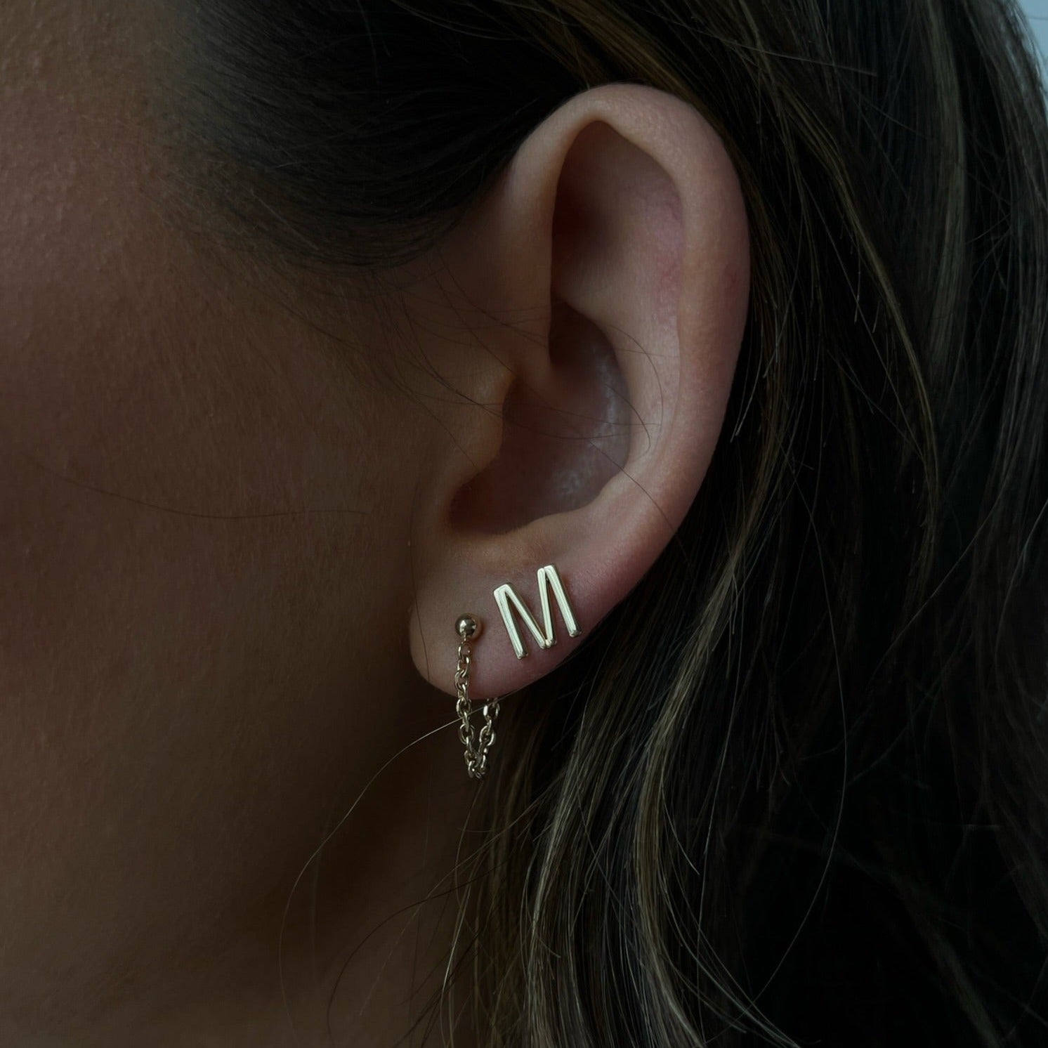 14k chain huggie - 1 huggie (15mm)