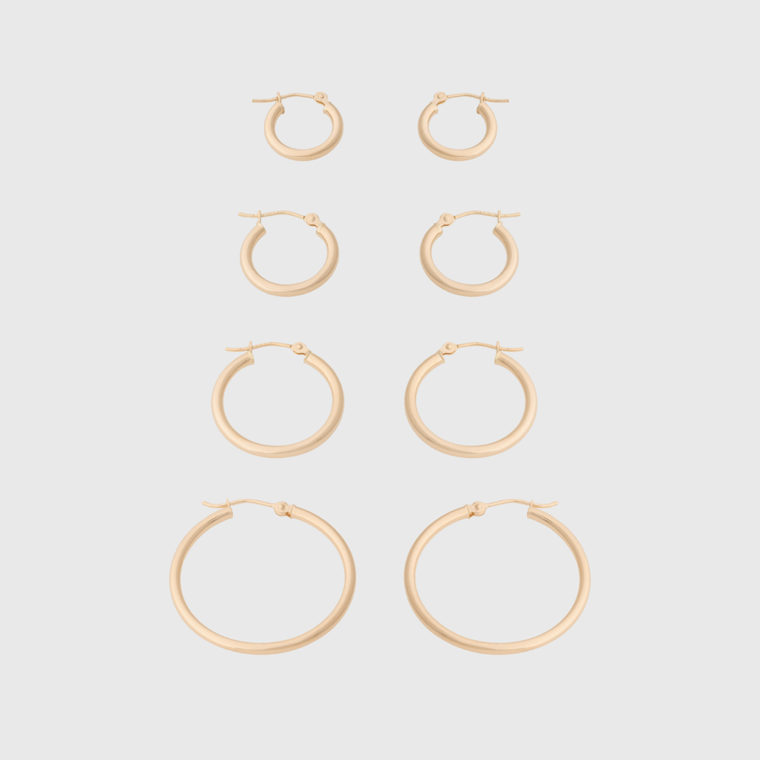 14k everyday hoops