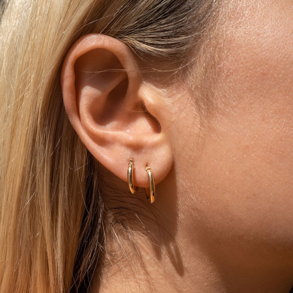 14k everyday hoops
