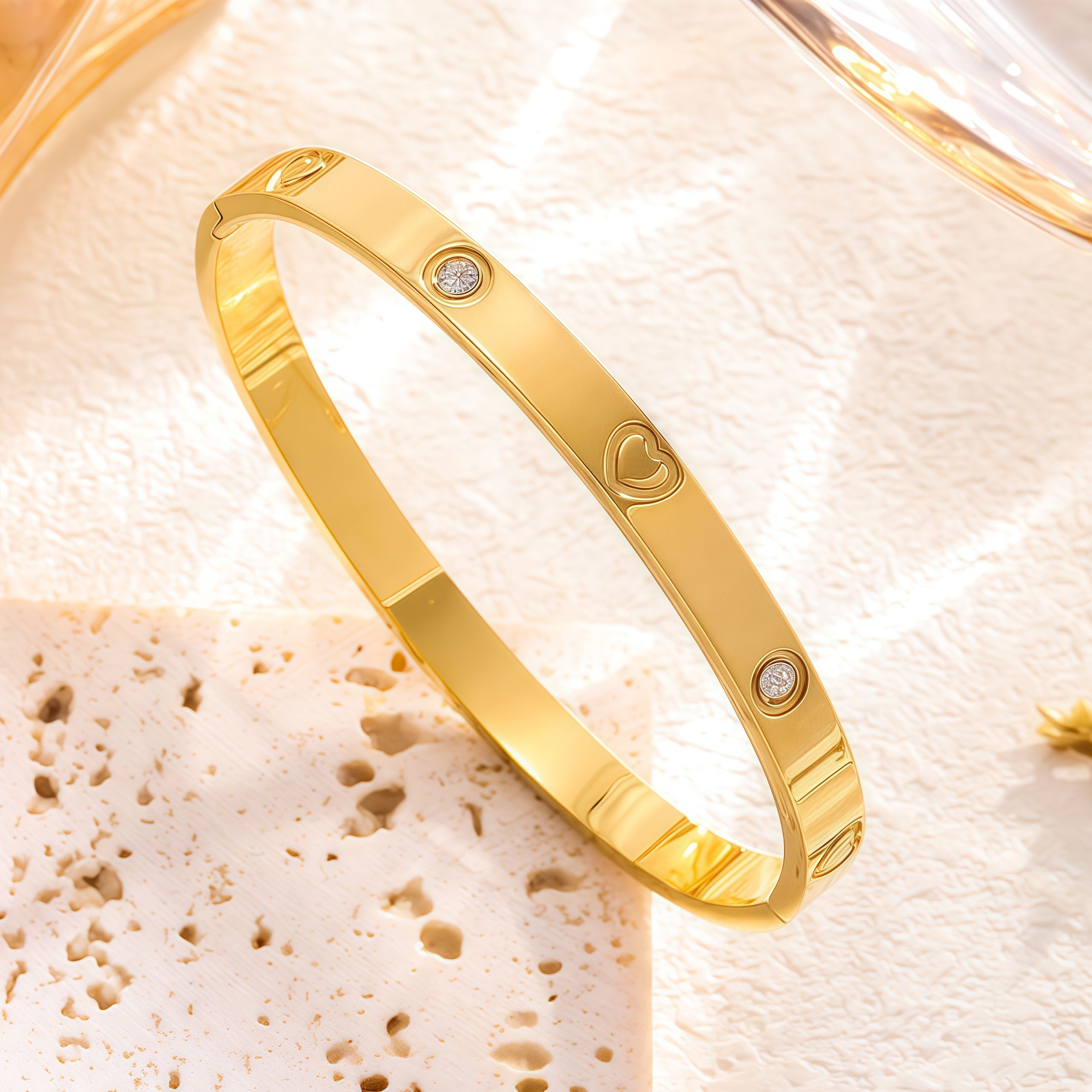14K Gold Heartfelt Love Bracelet
