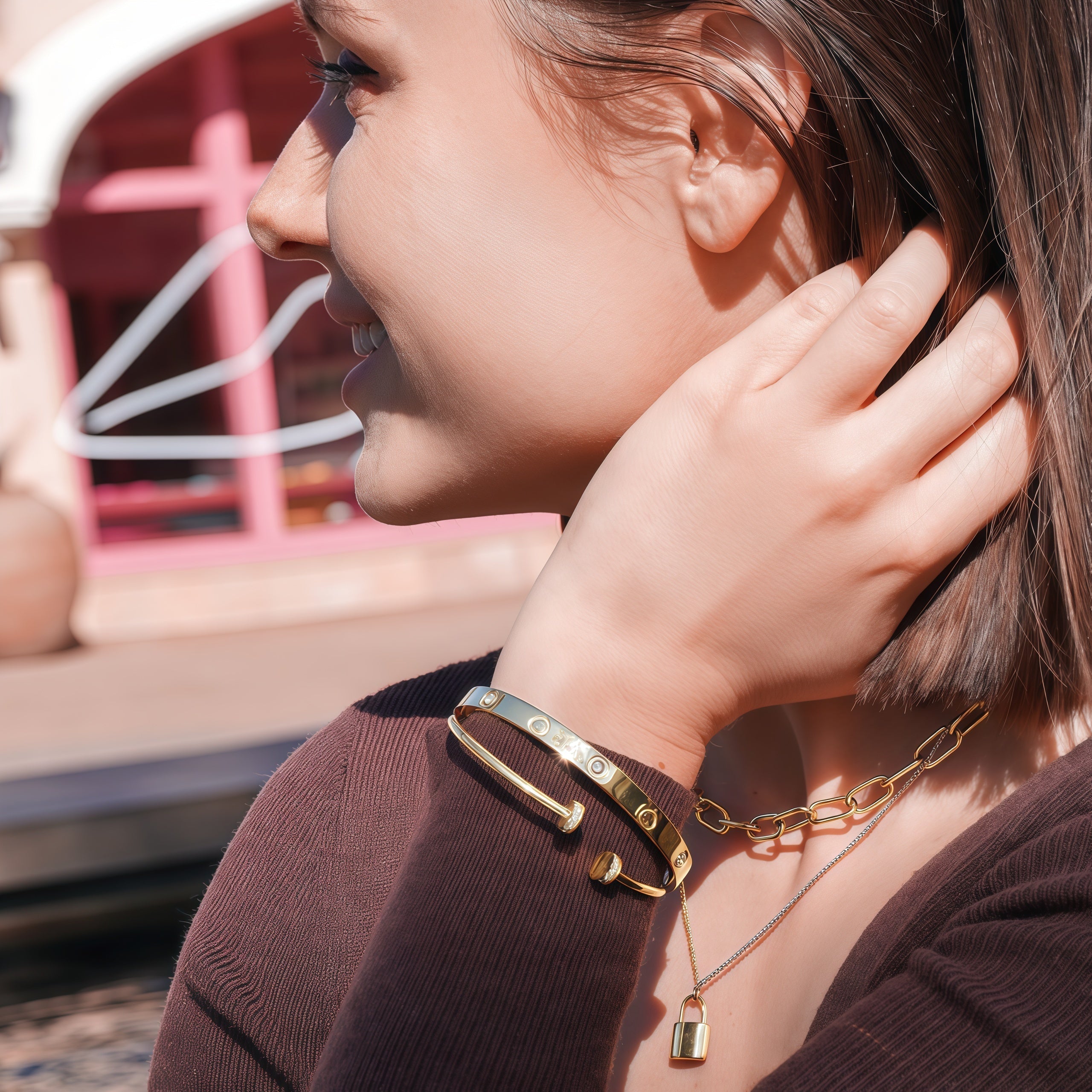 14K Gold Heartfelt Love Bracelet