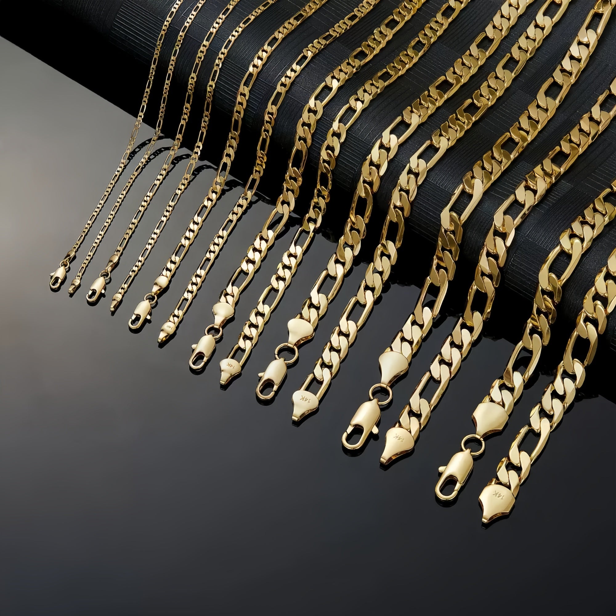 14K Gold Veya Figaro Chain Necklace