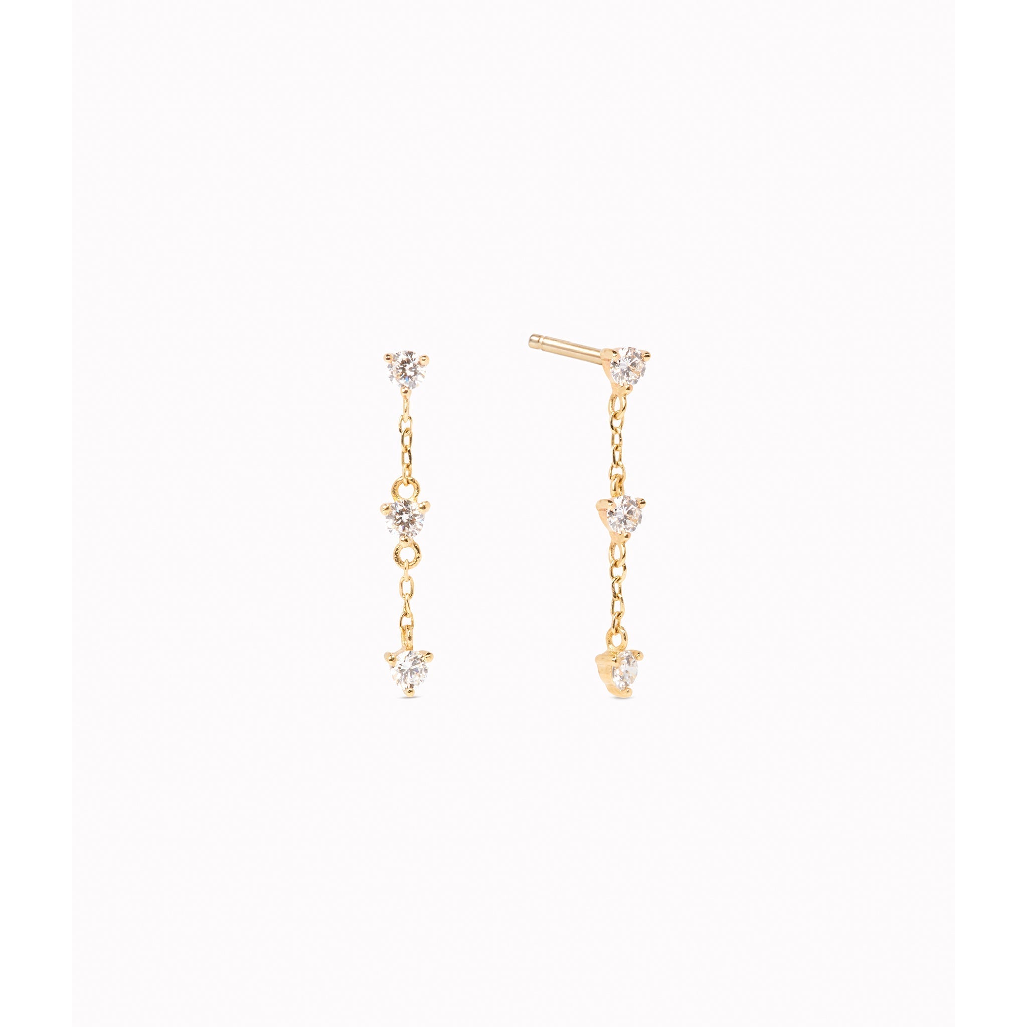 Diamond Drop Earrings 14k Gold - Alessia