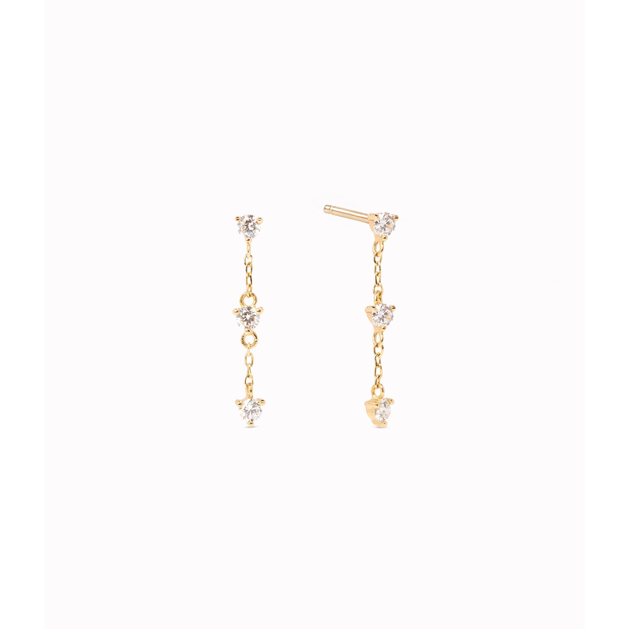 Diamond Drop Earrings 14k Gold - Alessia