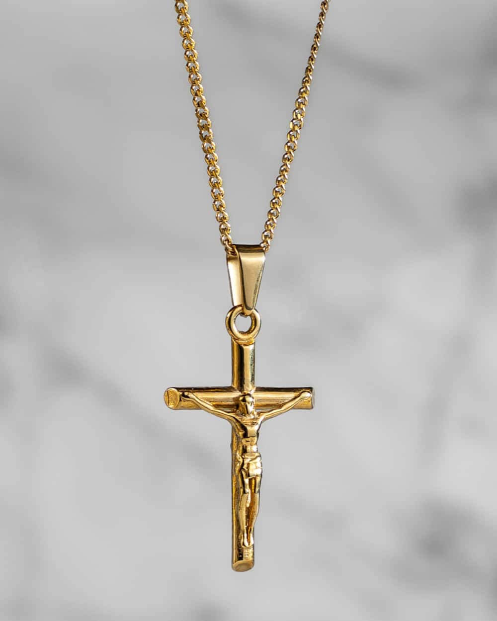 14K Gold Pure Cross Pendant Necklace