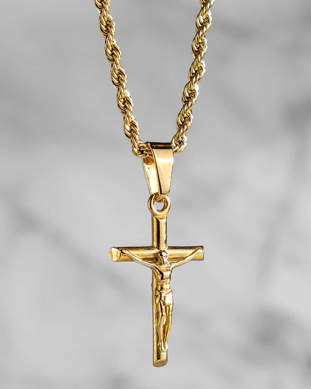 14K Gold Pure Cross Pendant Necklace