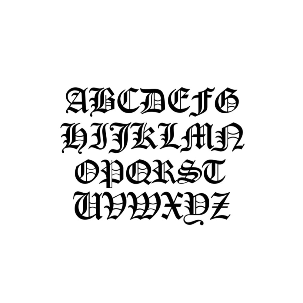 14k custom old english ring