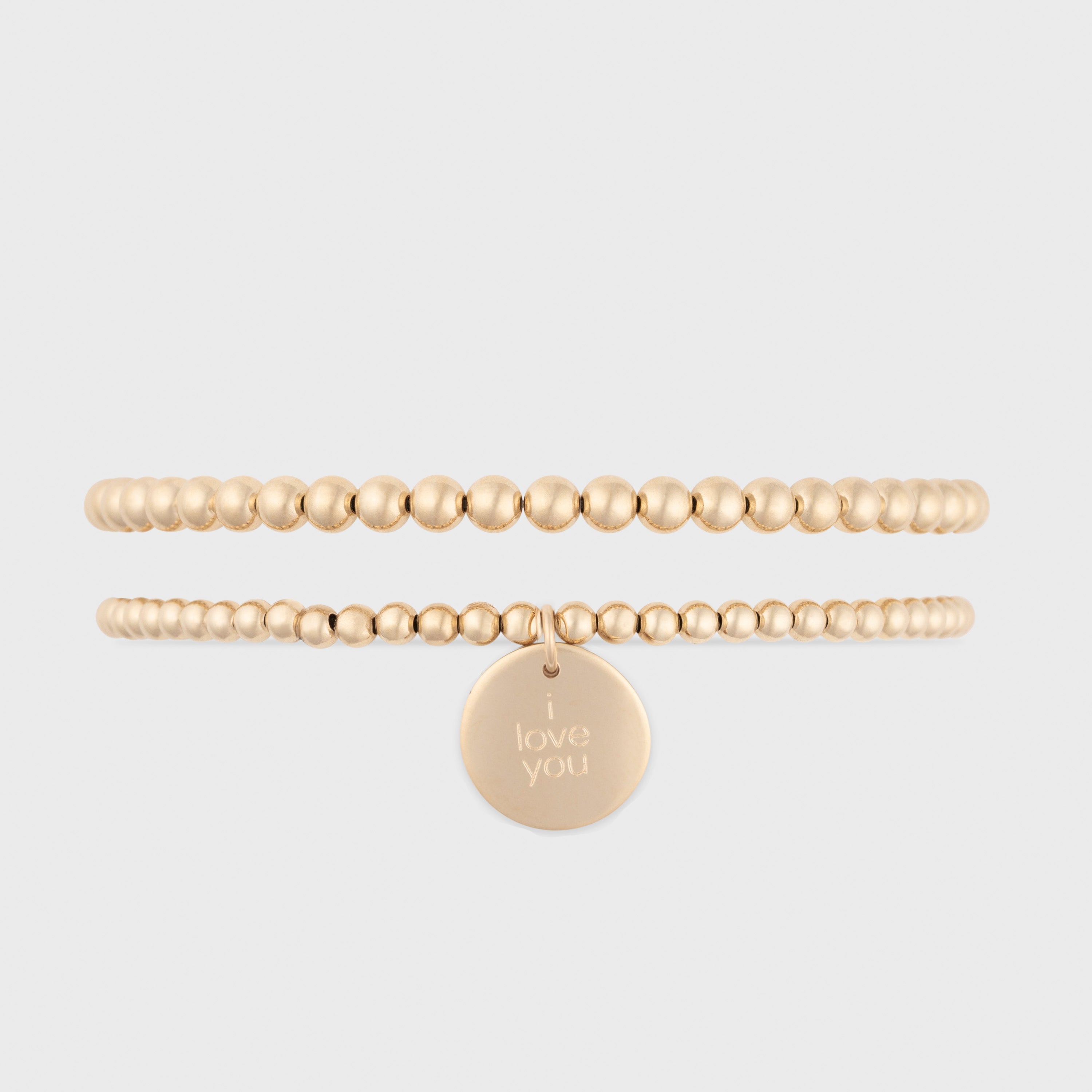 i love you juno bracelet double stack (3+4mm)