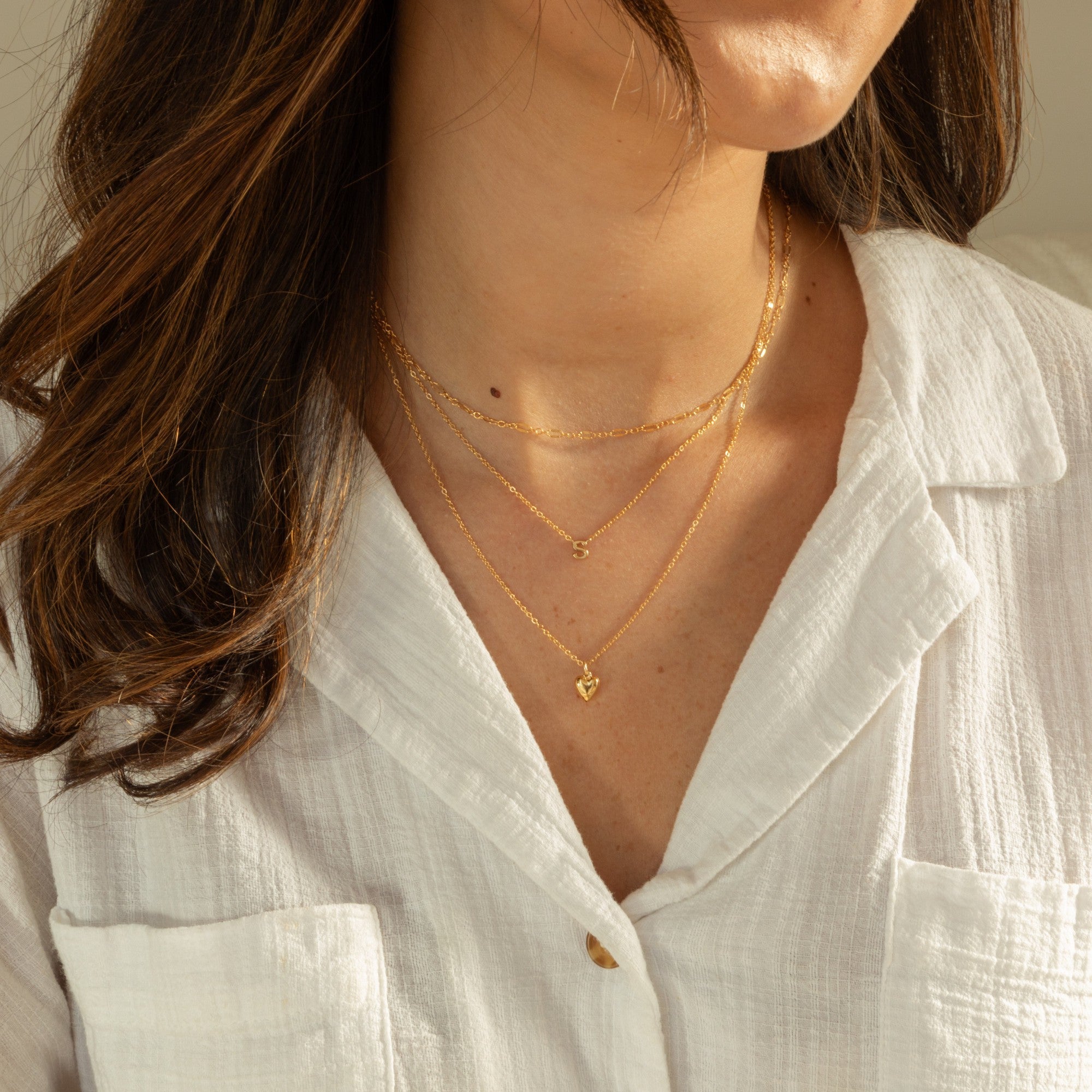14k gold Layered Necklace Set