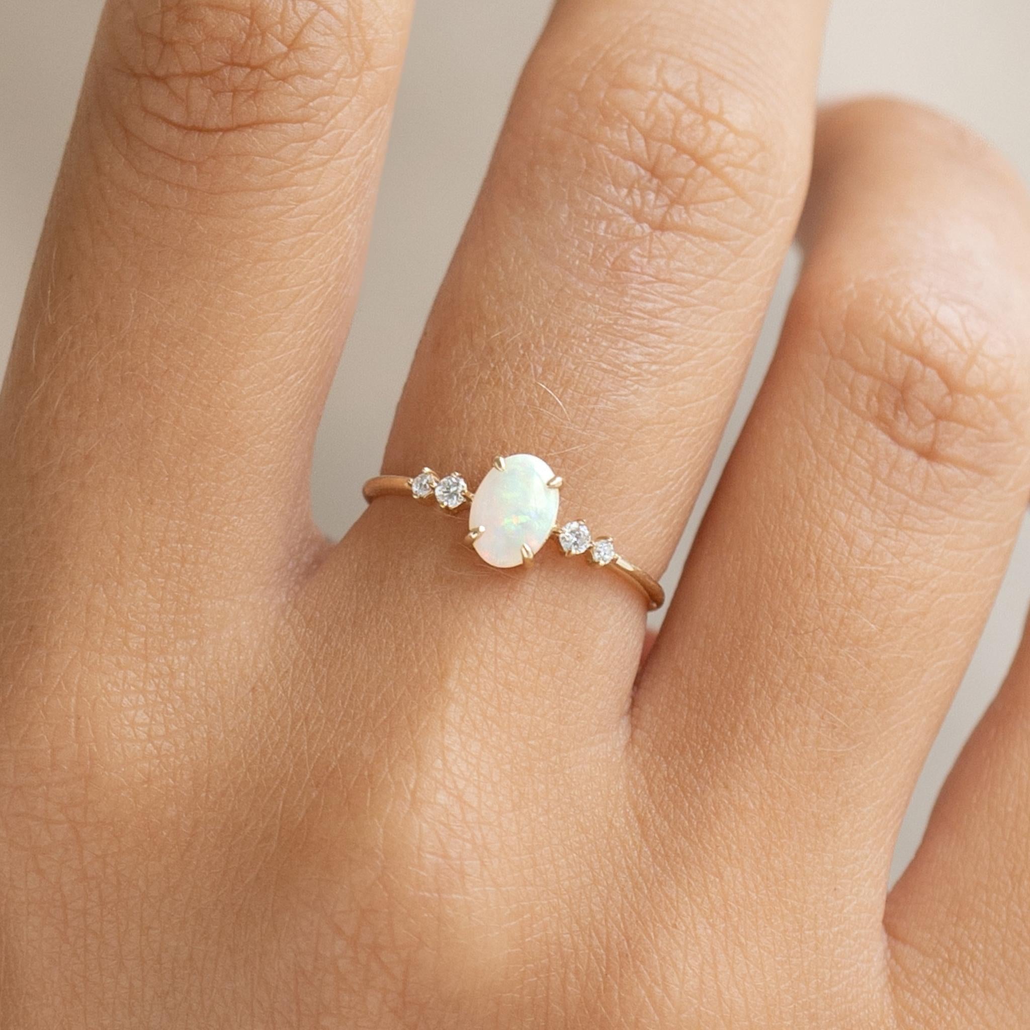 Opal and Diamond Ring - Inez