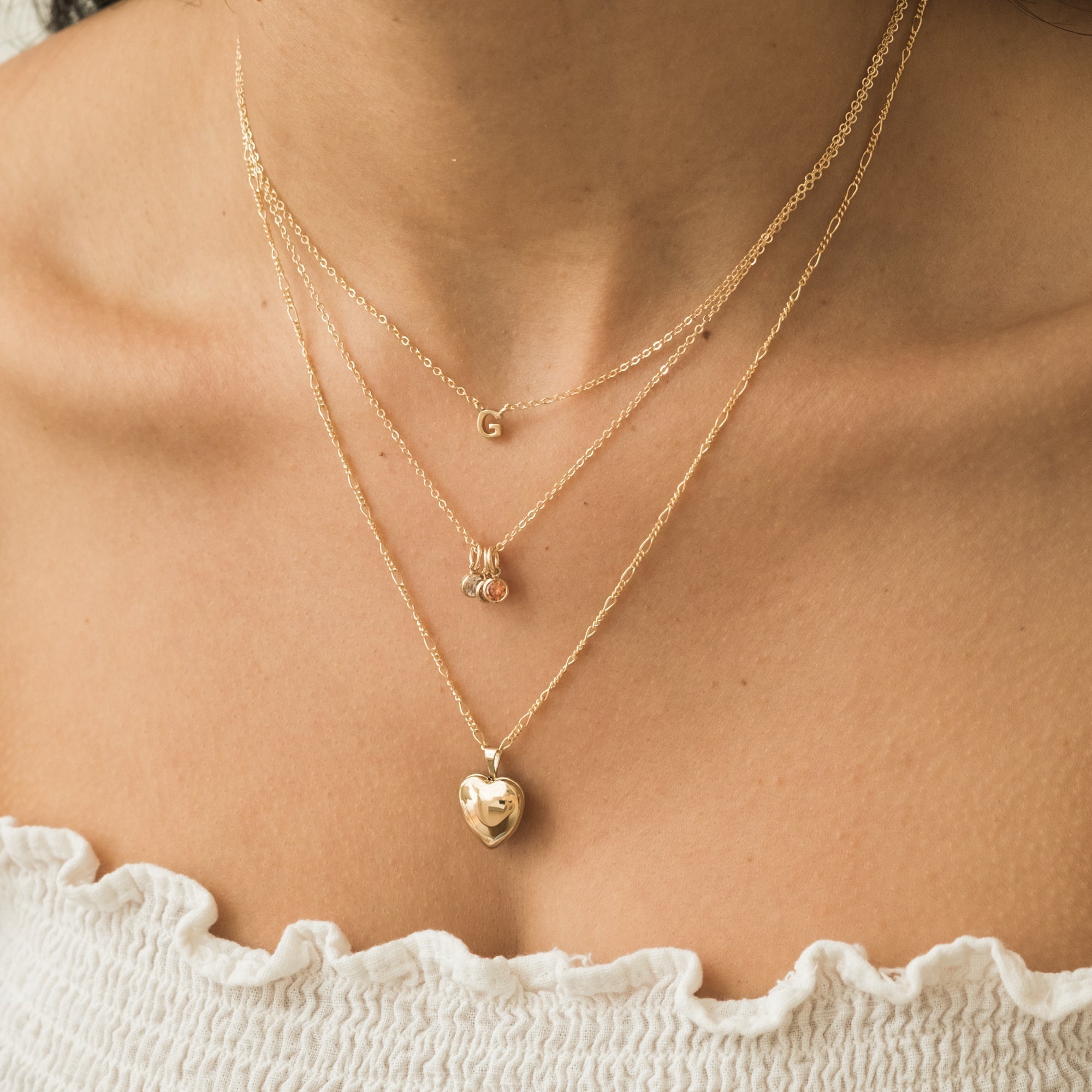 14K GOLD Tiny Initial Necklace