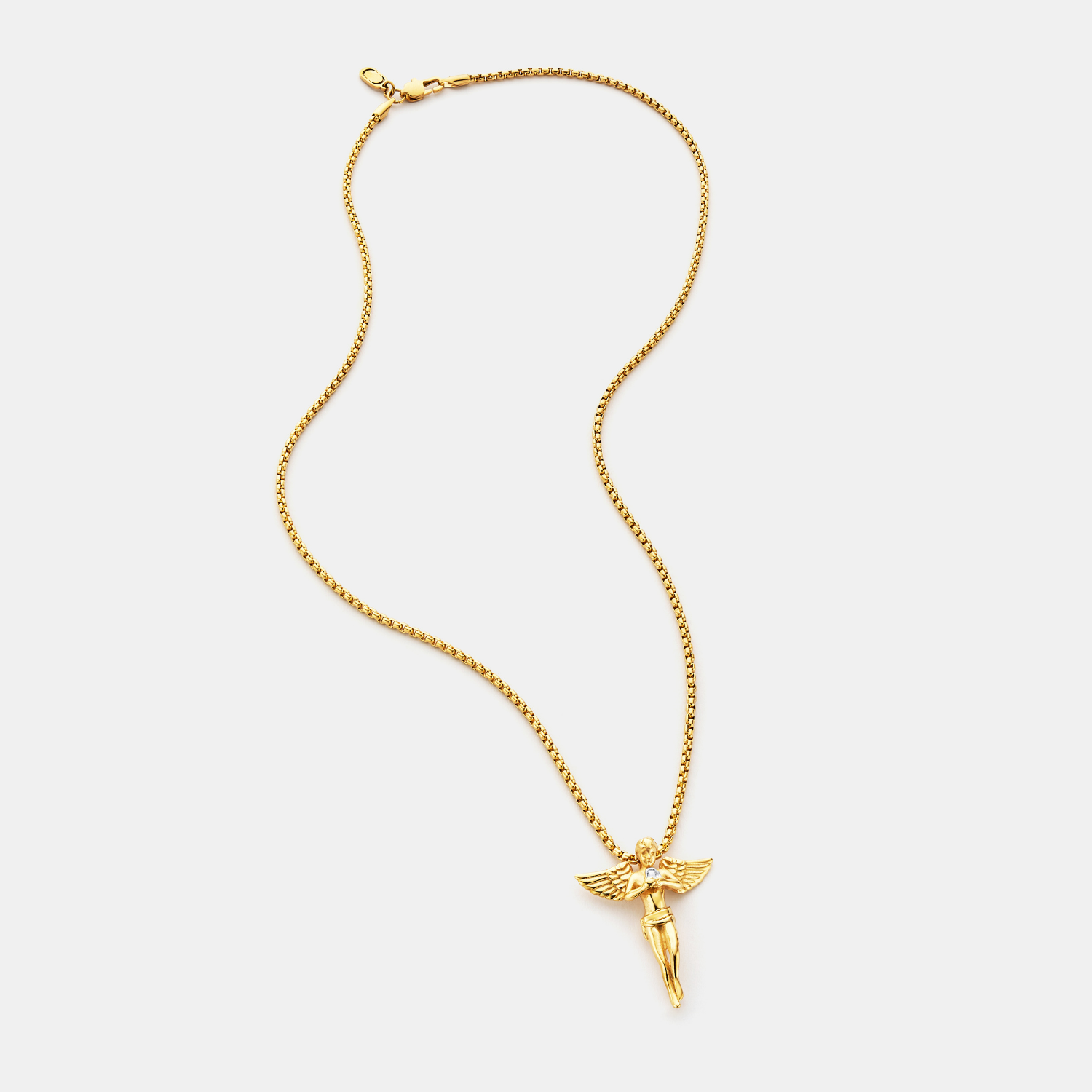 14K Gold Angel Pendant Necklace