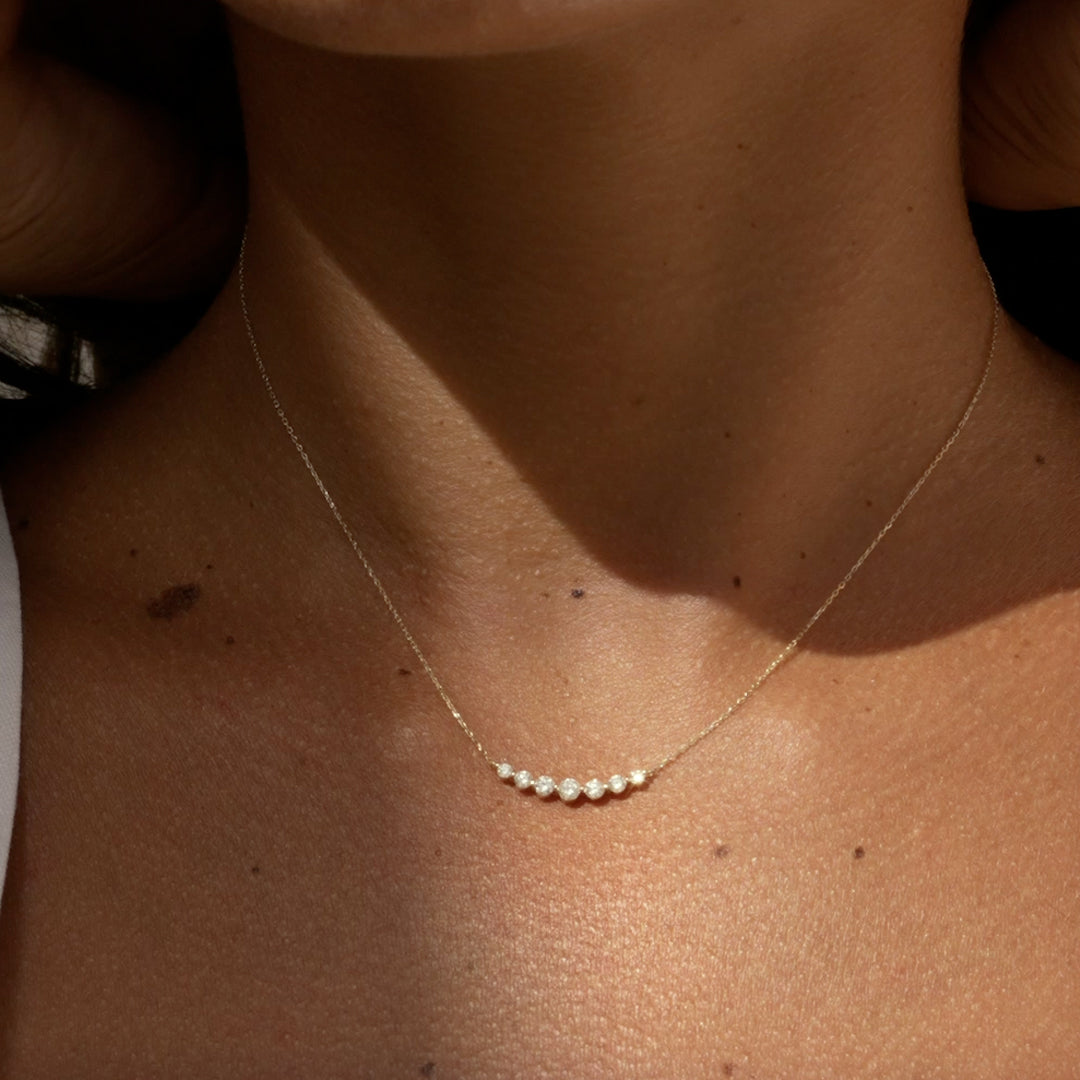 Graduated Diamond Necklace 14k Gold - Caterina