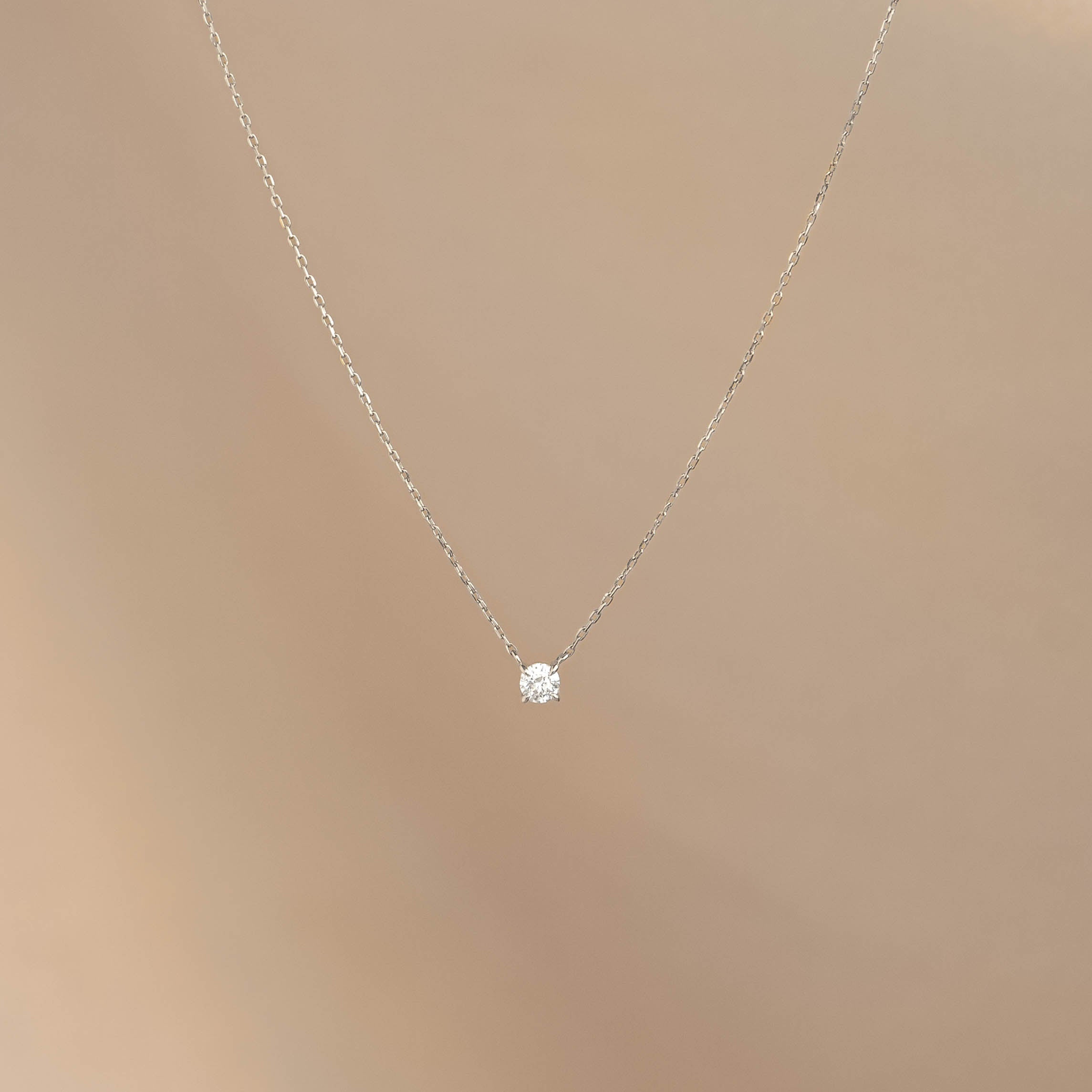 Diamond Pendant Necklace White Gold - Johanne