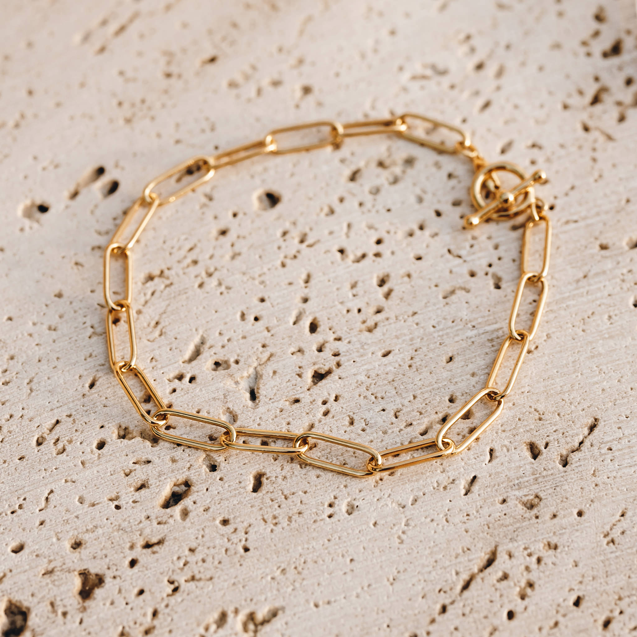 14K Gold Contemporary Paperclip Bracelet