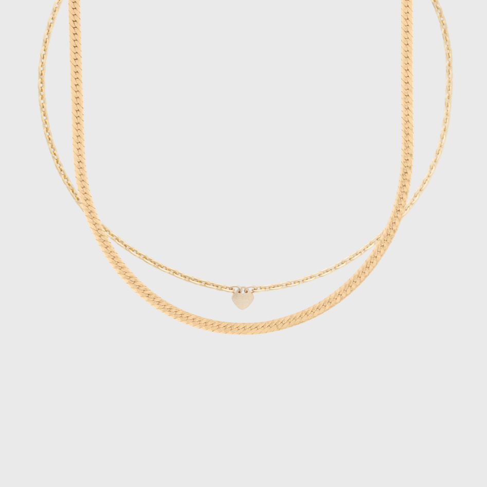 lovers choker + herringbone necklace layering set