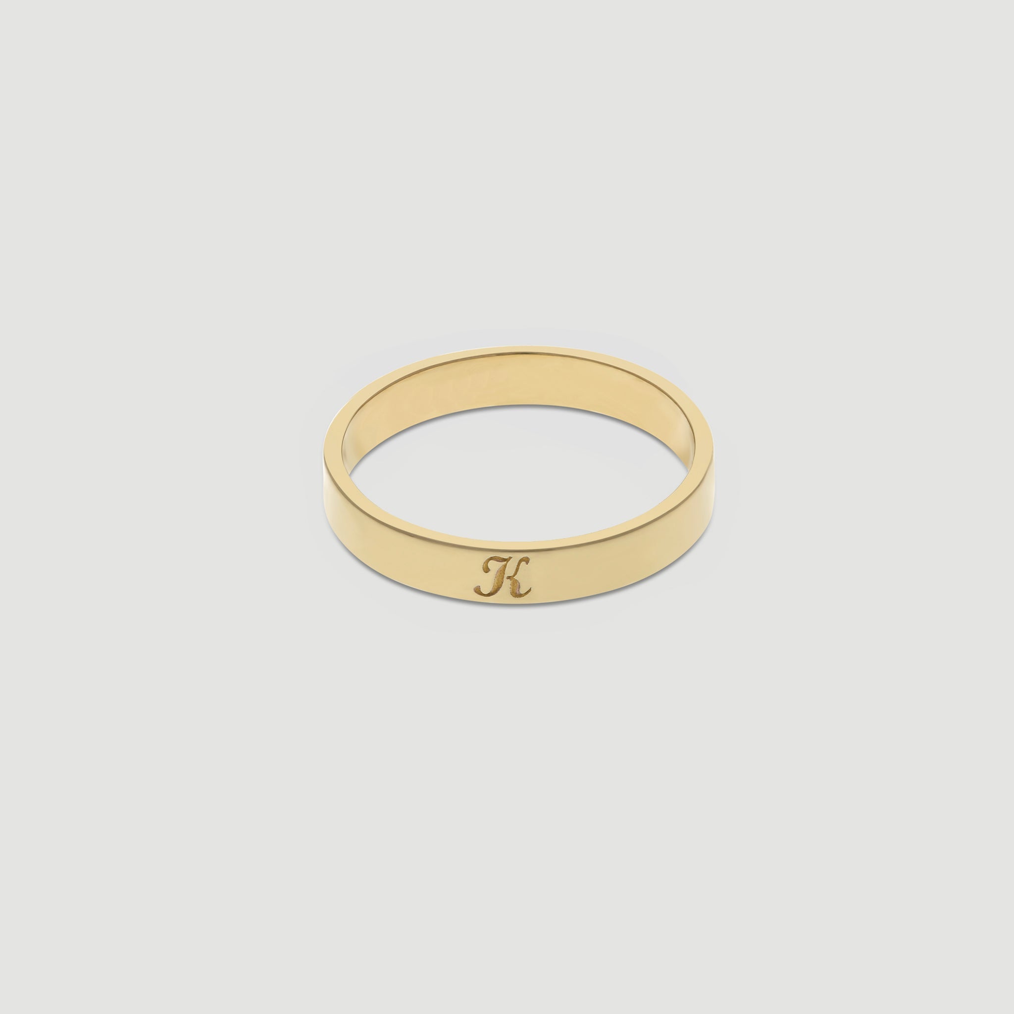 14k custom vintage script ring