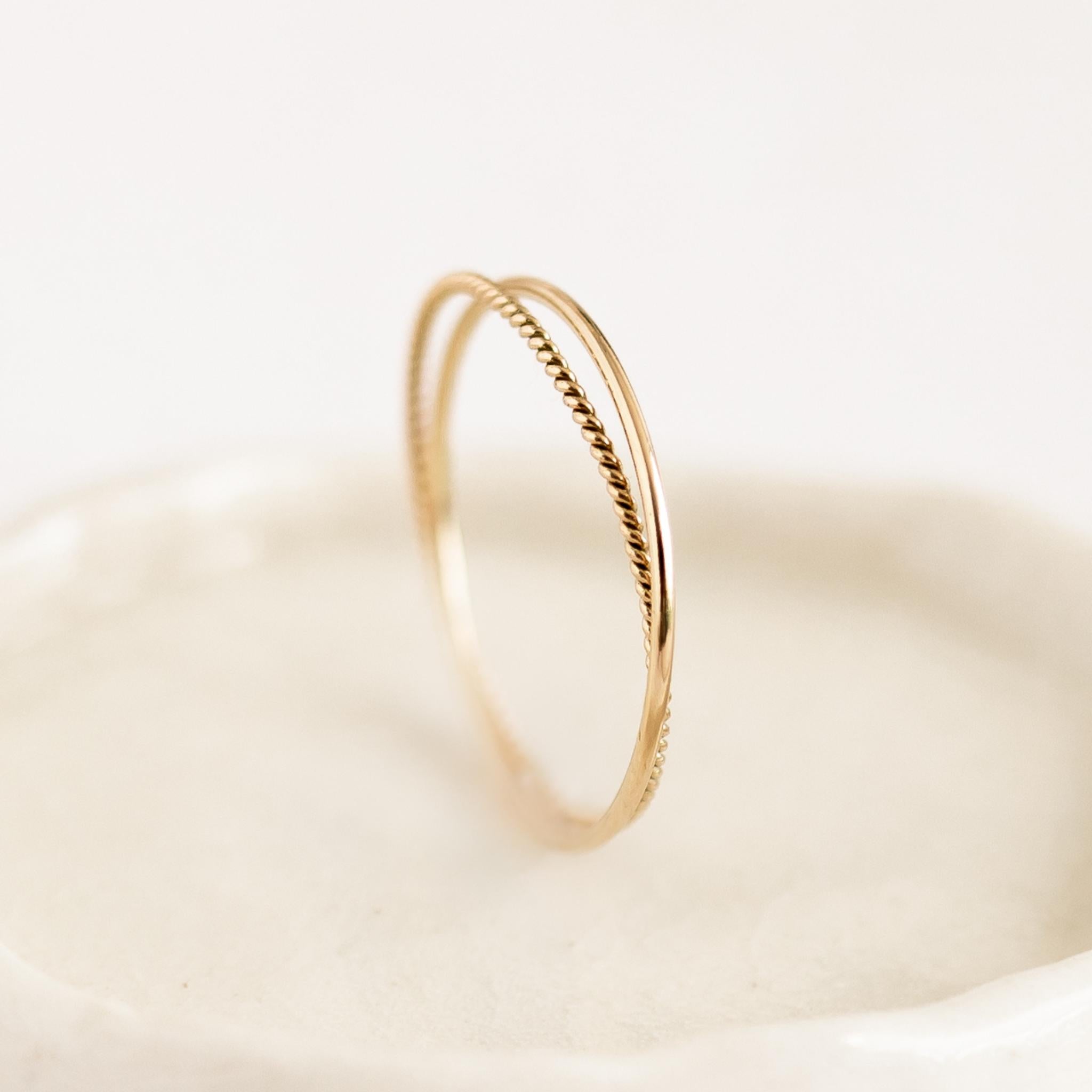 14k Gold Double Ring - Celestina