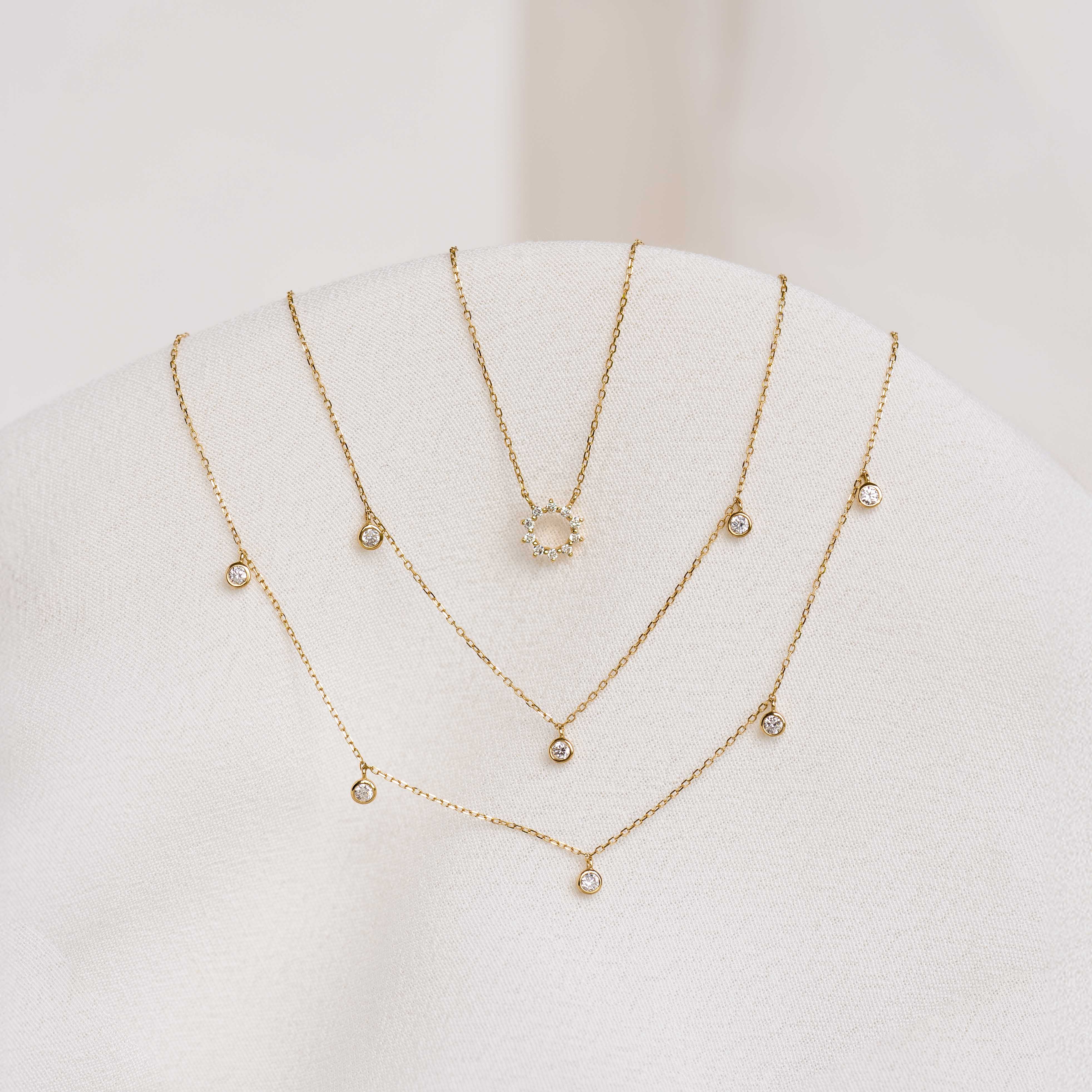Diamond Sun Necklace 14k Gold - Lova