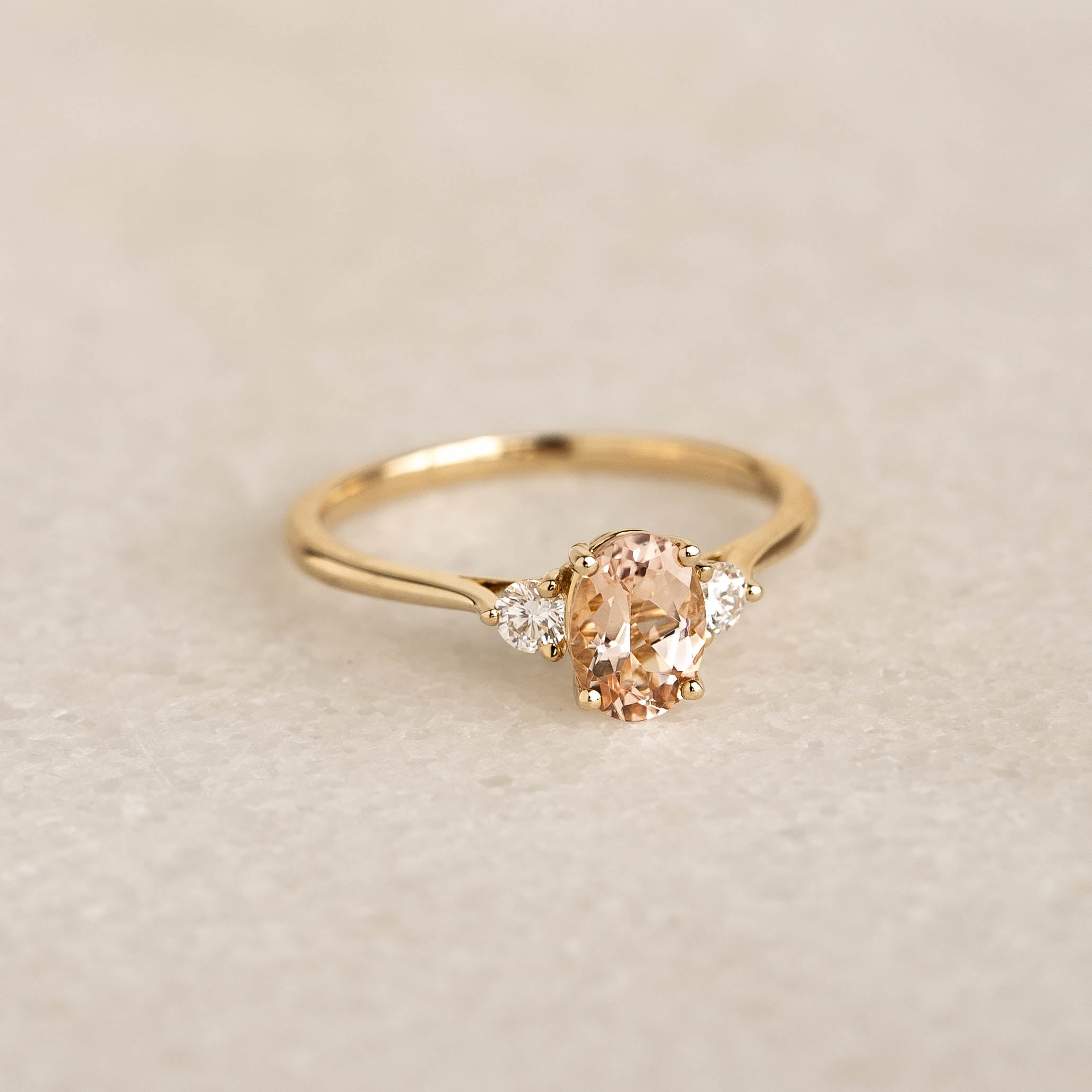 Morganite and Diamond Ring 14k Gold - Kindra