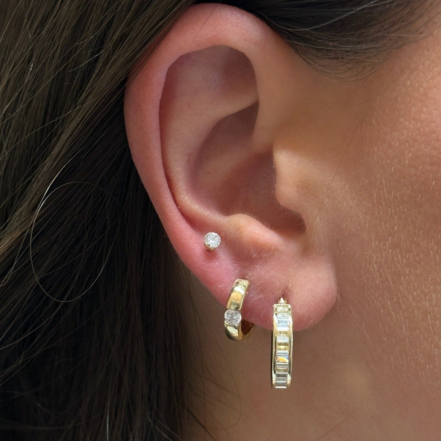 14k kenni baguette hoops