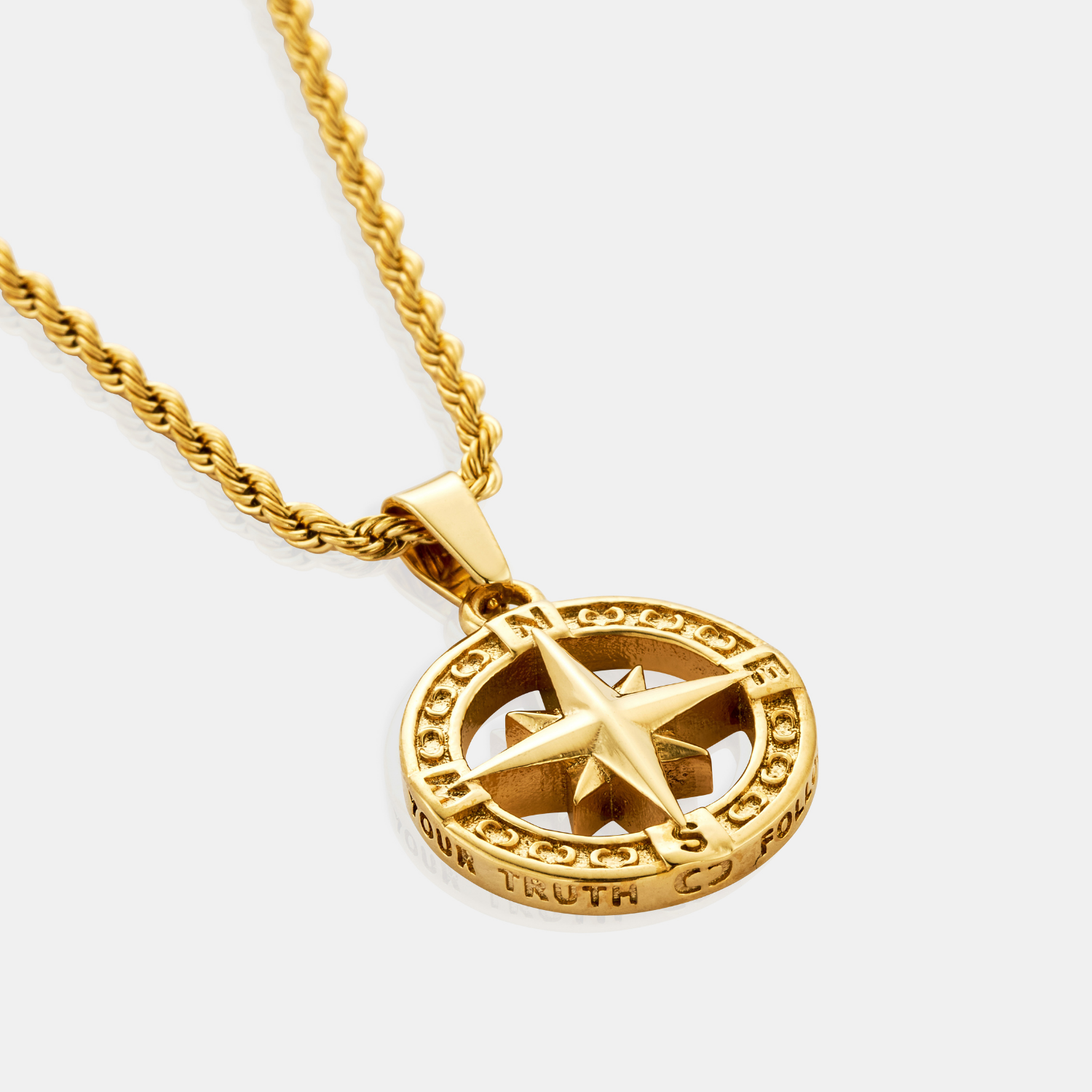 14K Gold North Star Pendant Necklace