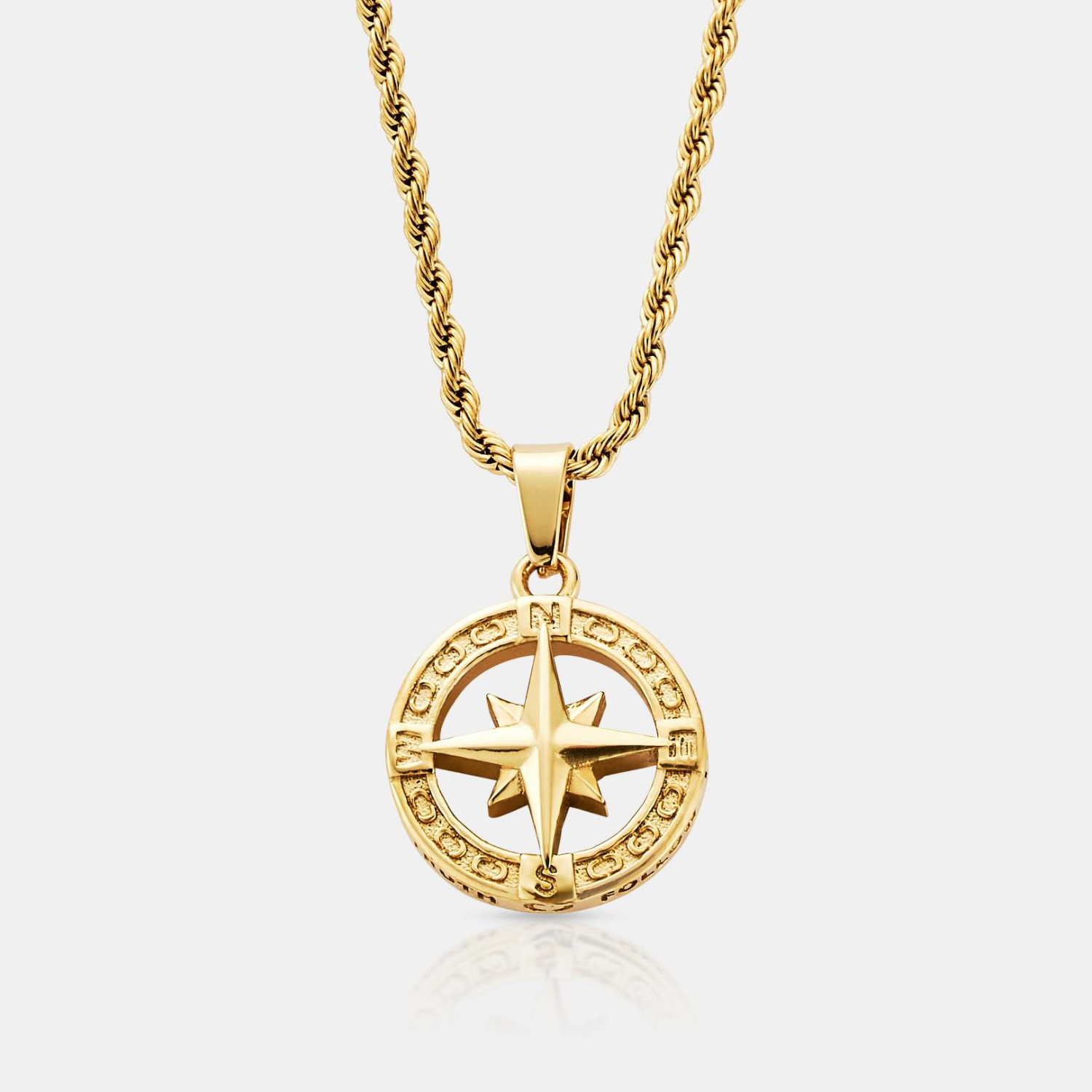 14K Gold North Star Pendant Necklace