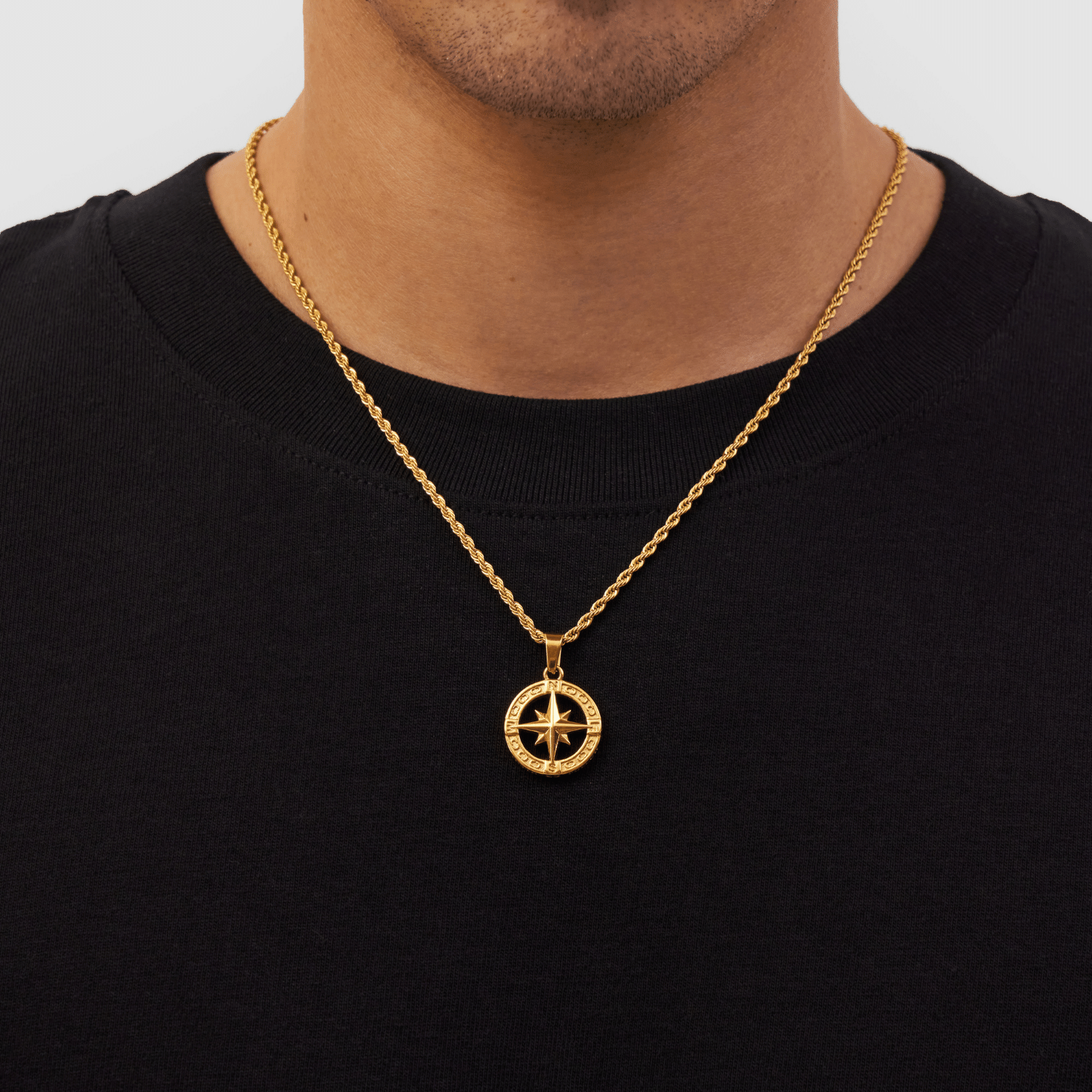 14K Gold North Star Pendant Necklace