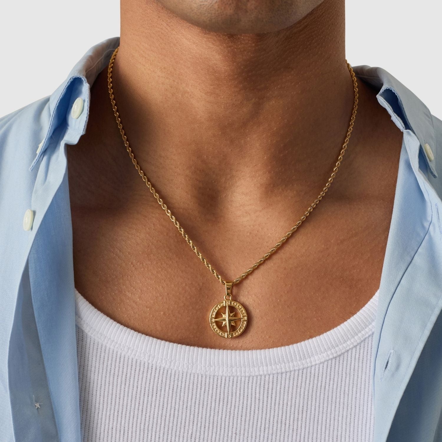 14K Gold North Star Pendant Necklace