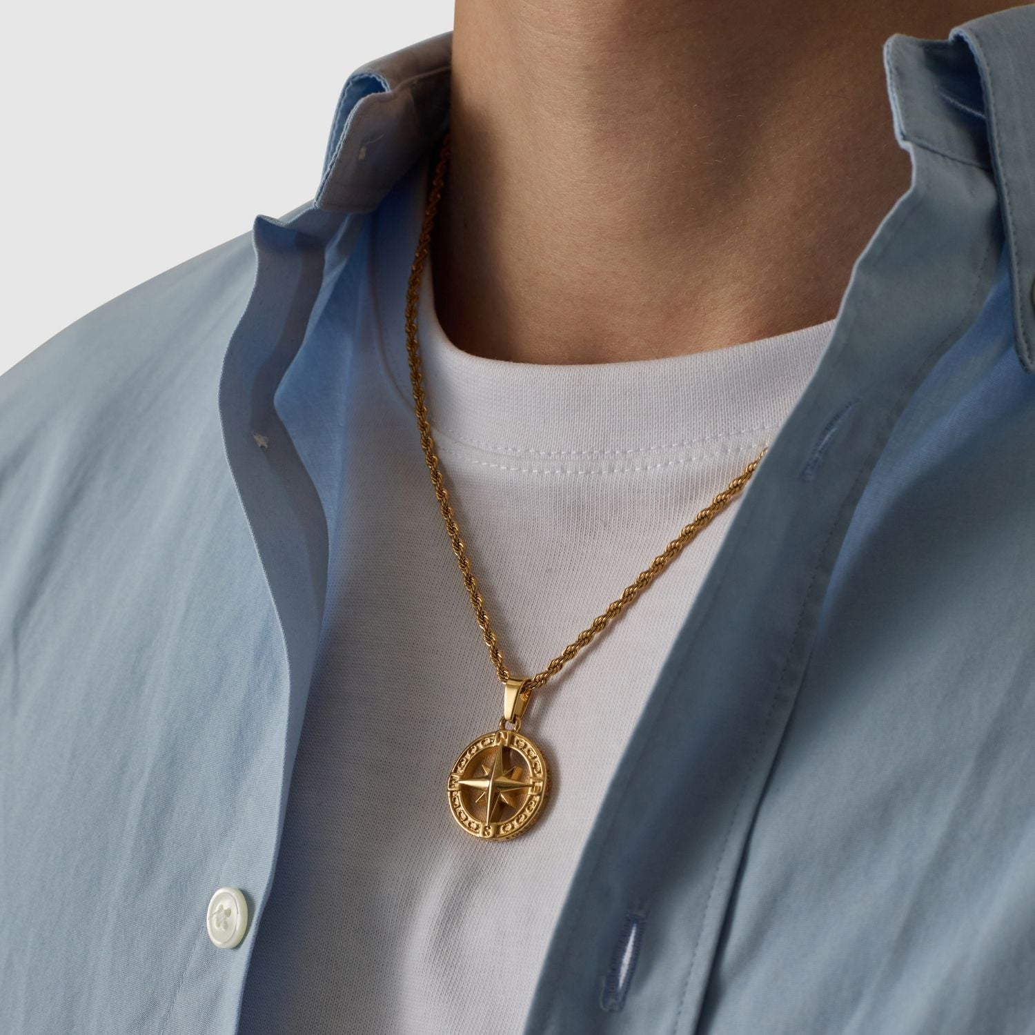 14K Gold North Star Pendant Necklace