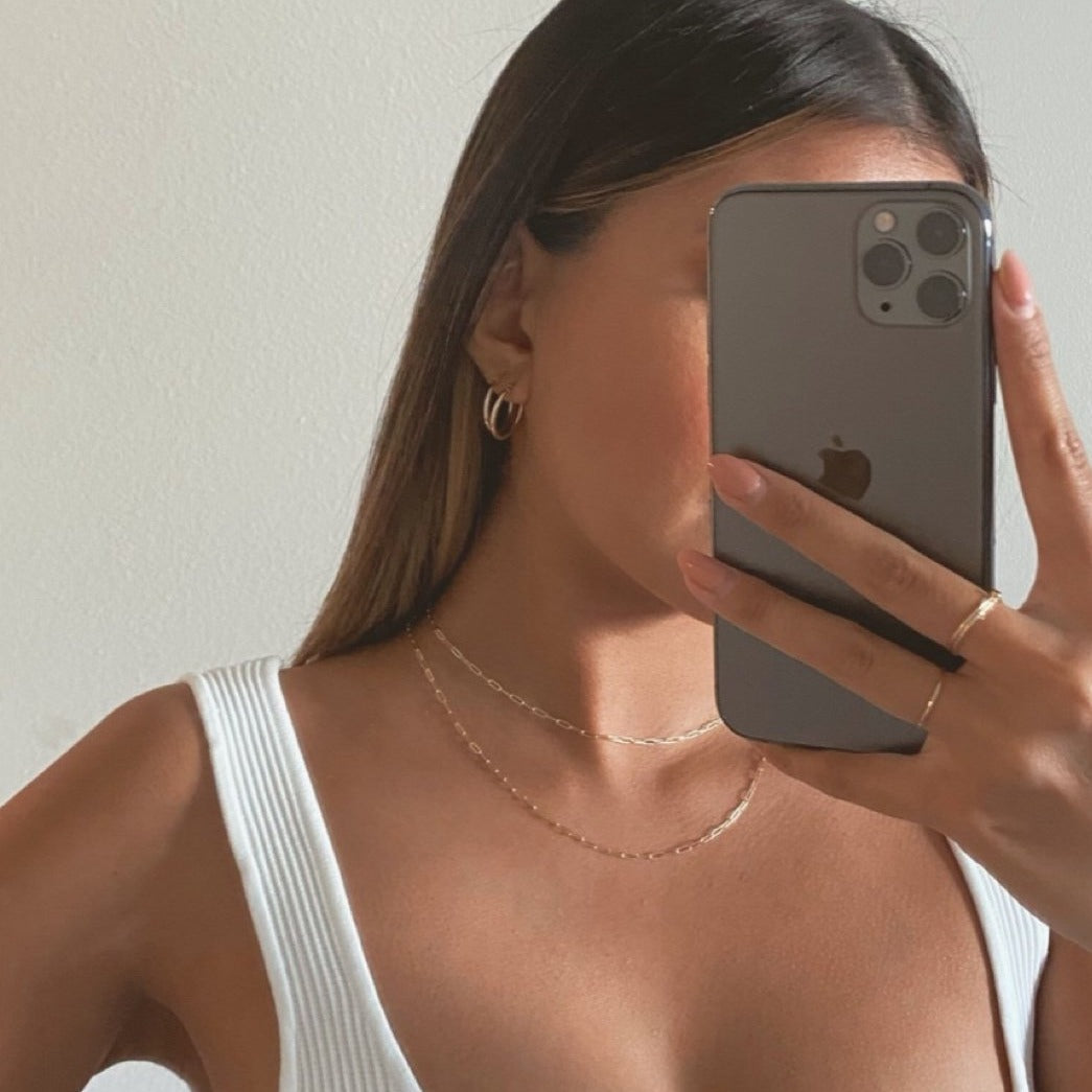 14k paperclip necklace