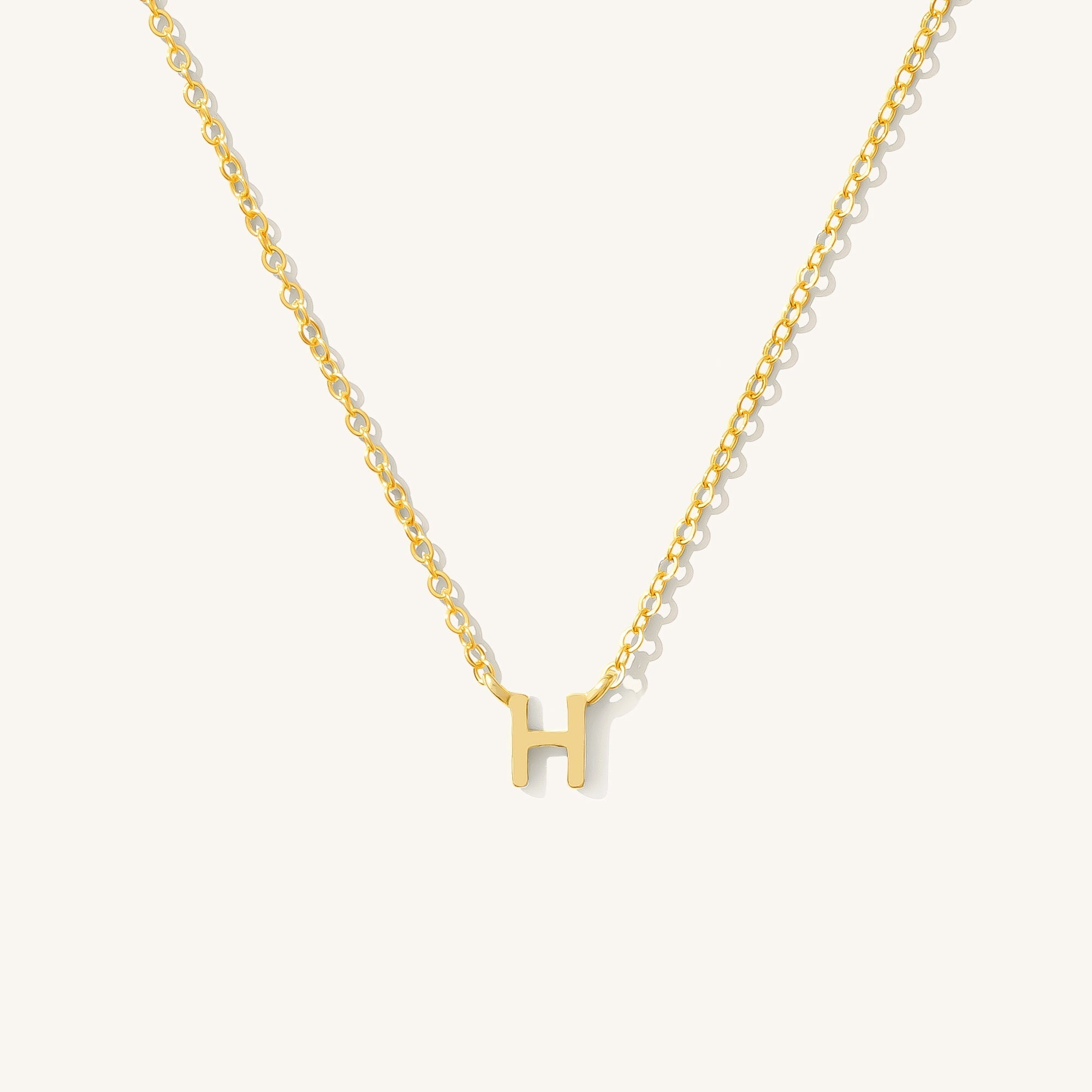 14K GOLD Tiny Initial Necklace