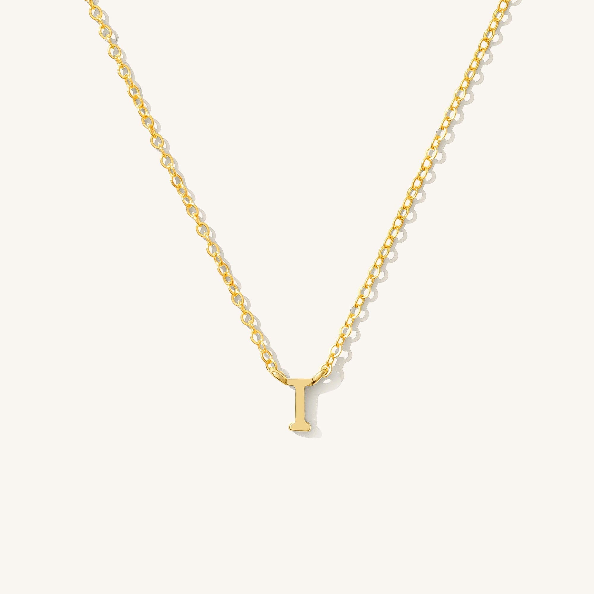 14K GOLD Tiny Initial Necklace