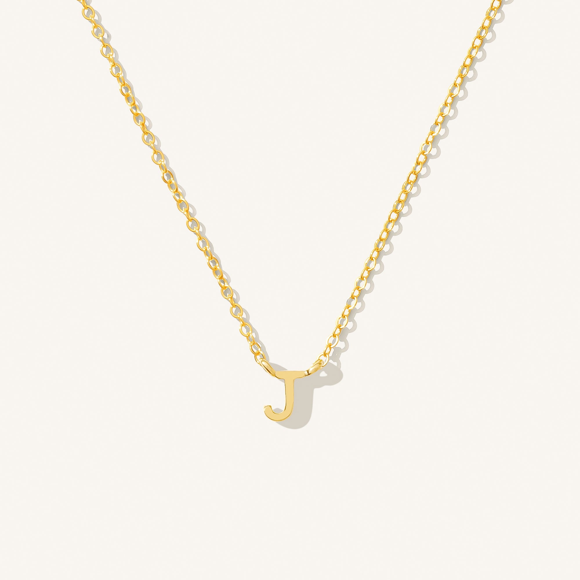 14K GOLD Tiny Initial Necklace