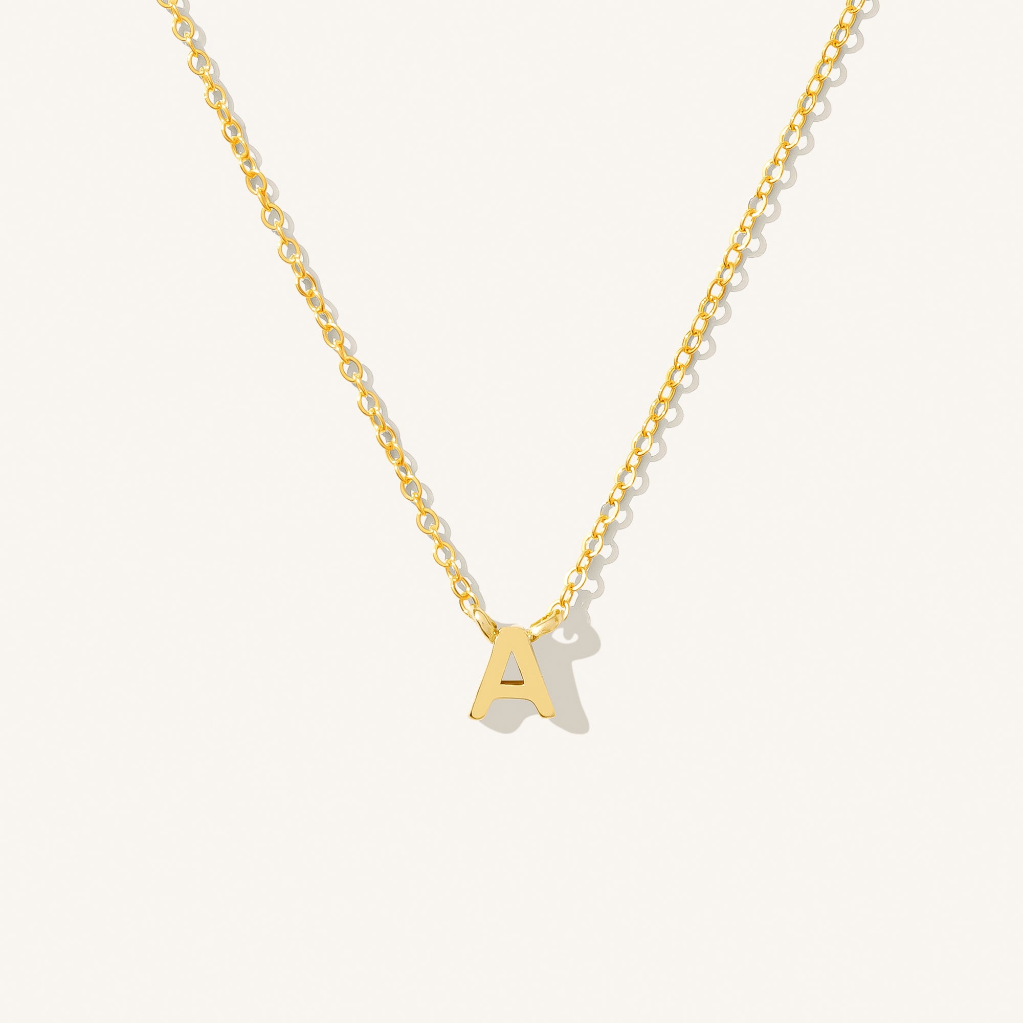14K GOLD Tiny Initial Necklace