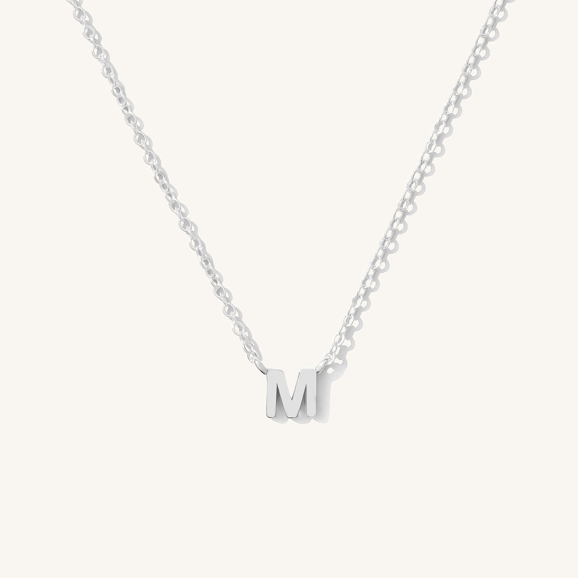 14K GOLD Tiny Initial Necklace