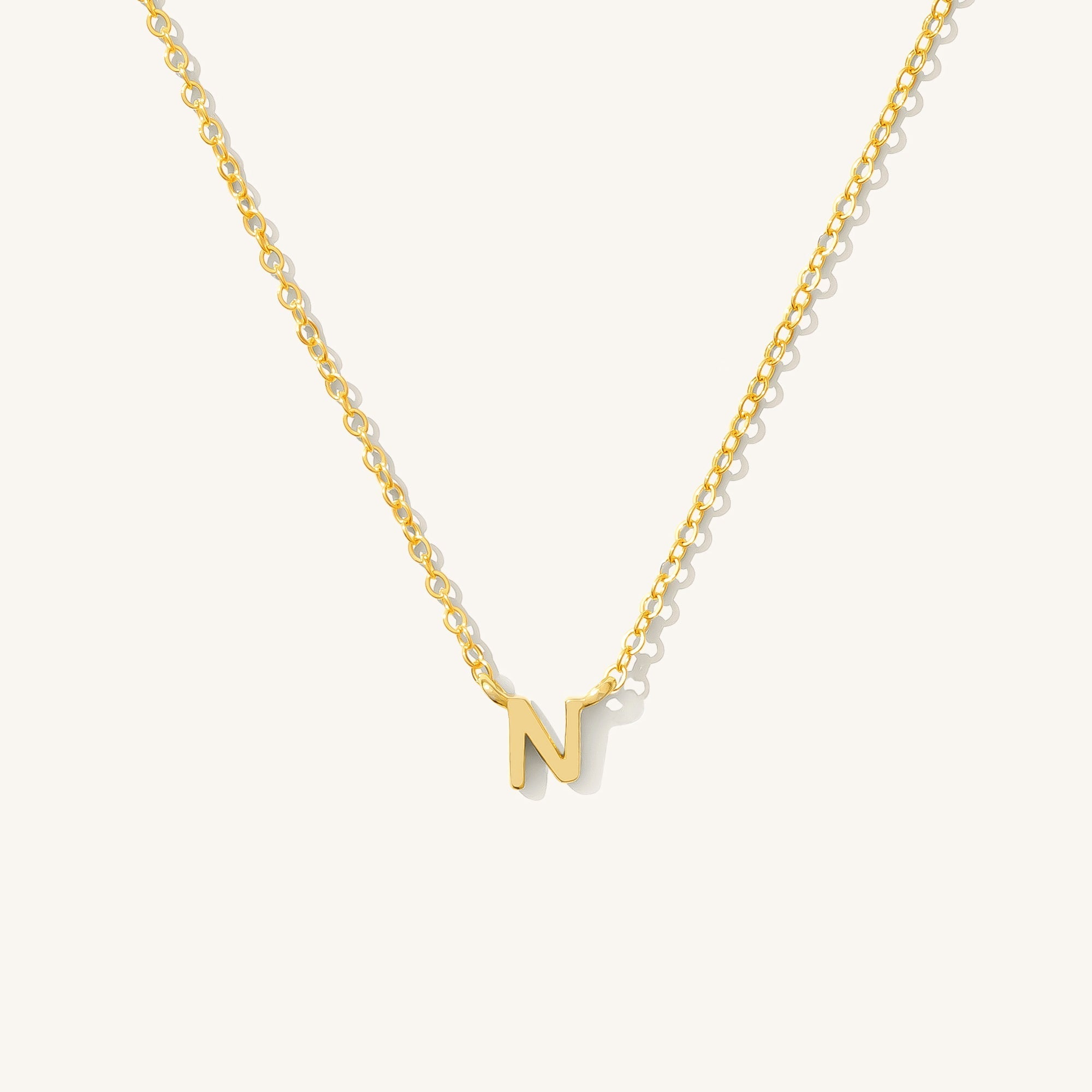 14K GOLD Tiny Initial Necklace