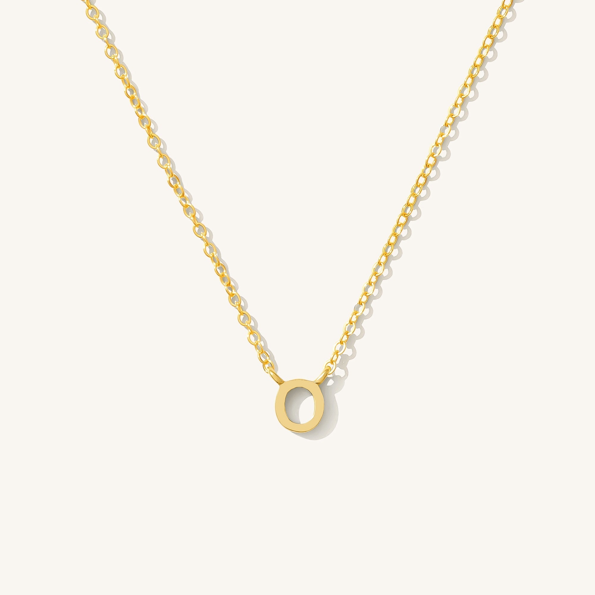 14K GOLD Tiny Initial Necklace