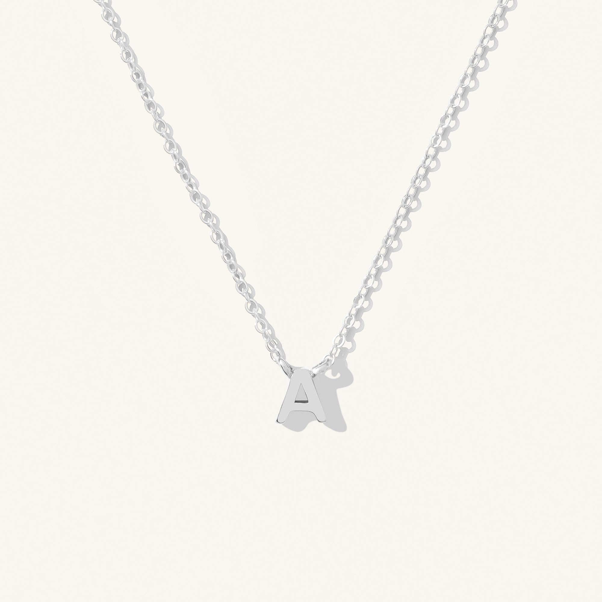 14K GOLD Tiny Initial Necklace