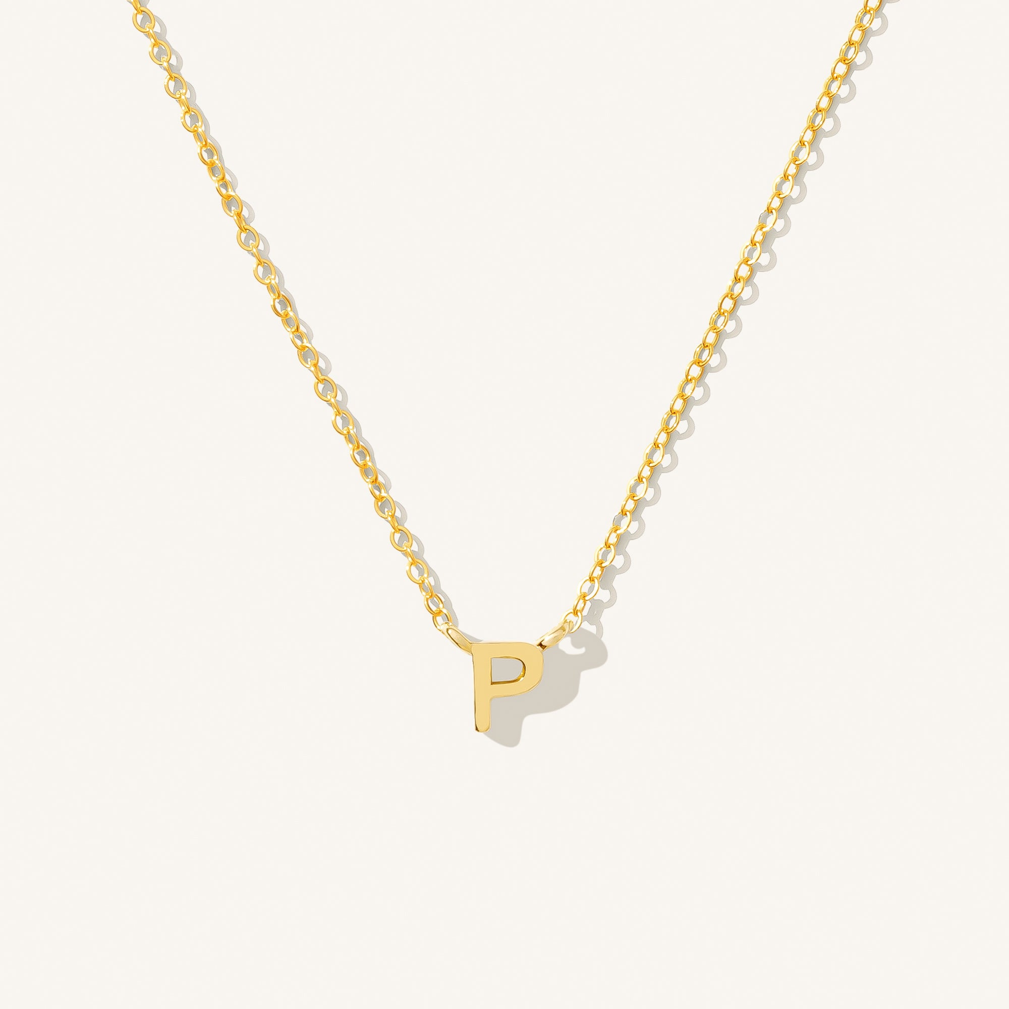 14K GOLD Tiny Initial Necklace