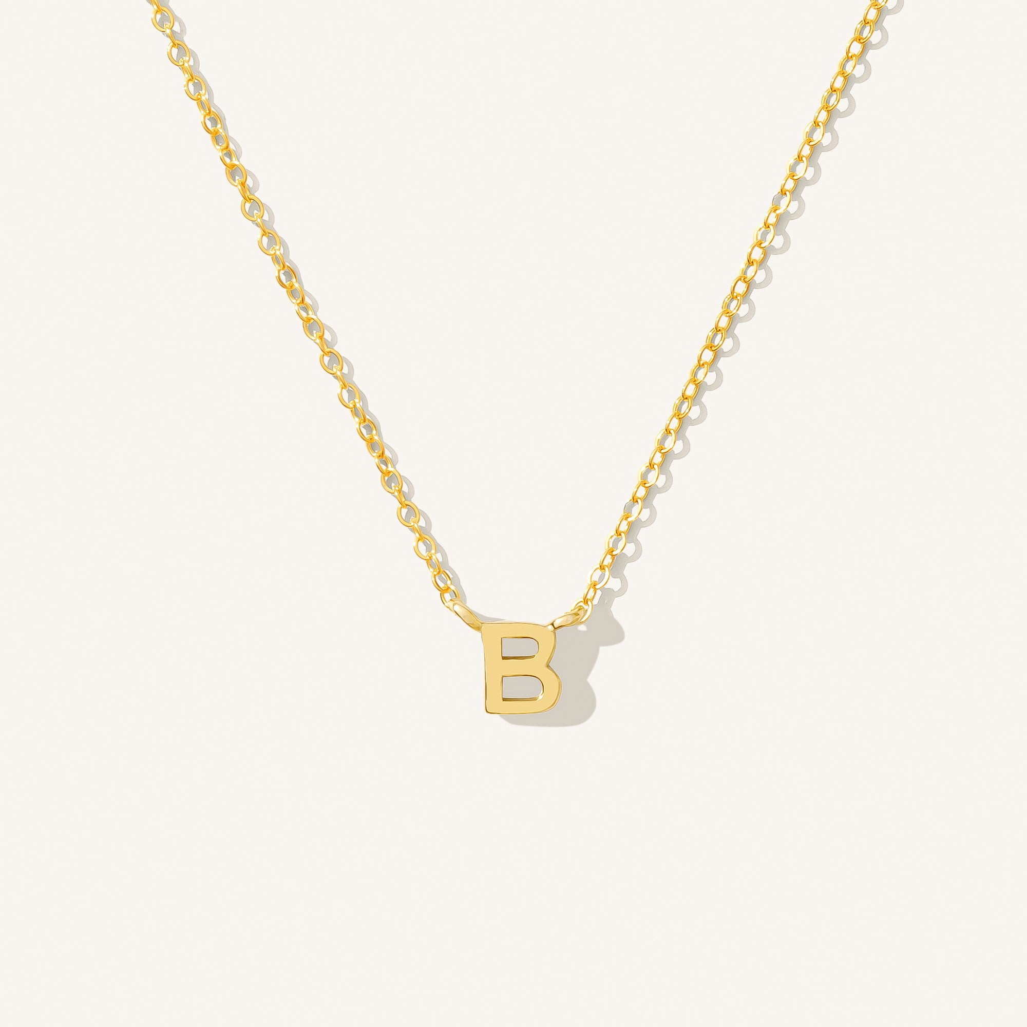 14K GOLD Tiny Initial Necklace