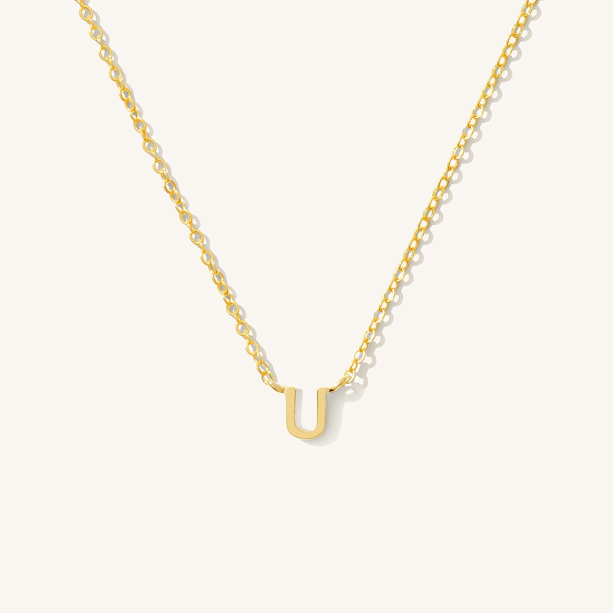 14K GOLD Tiny Initial Necklace