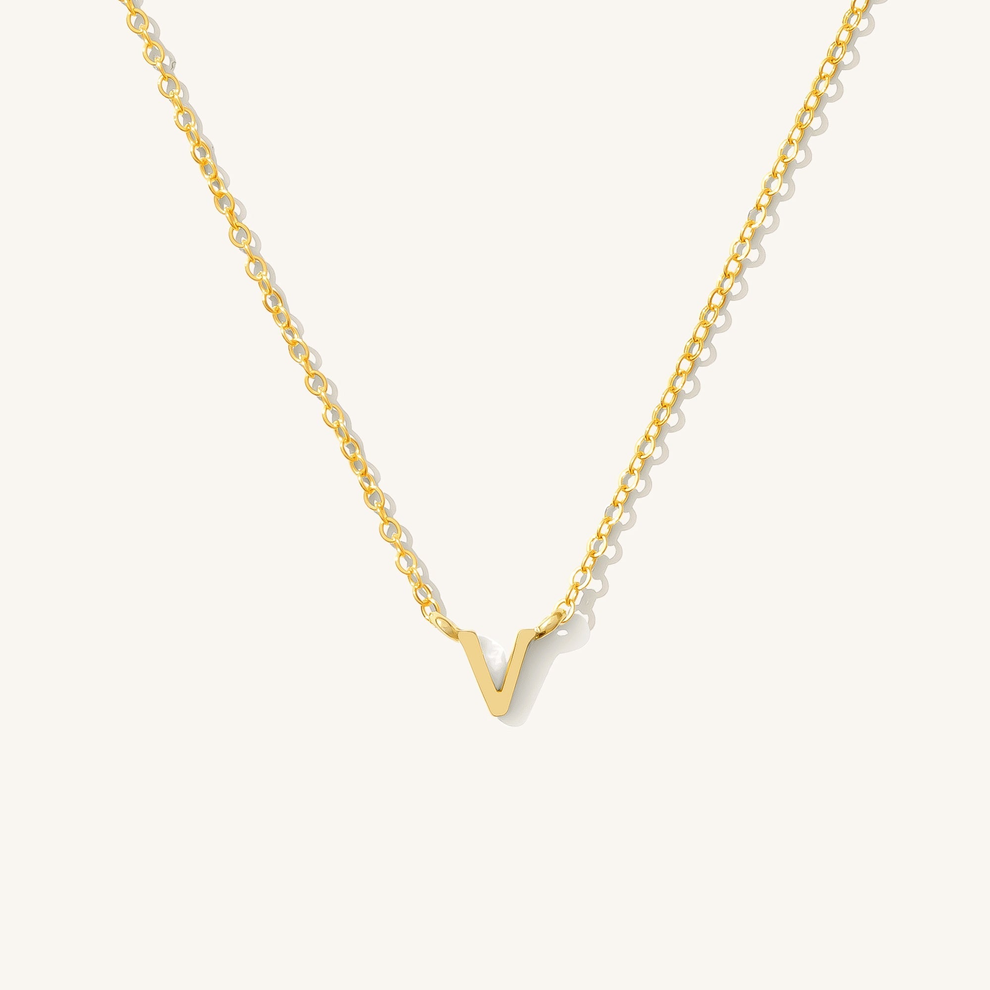 14K GOLD Tiny Initial Necklace