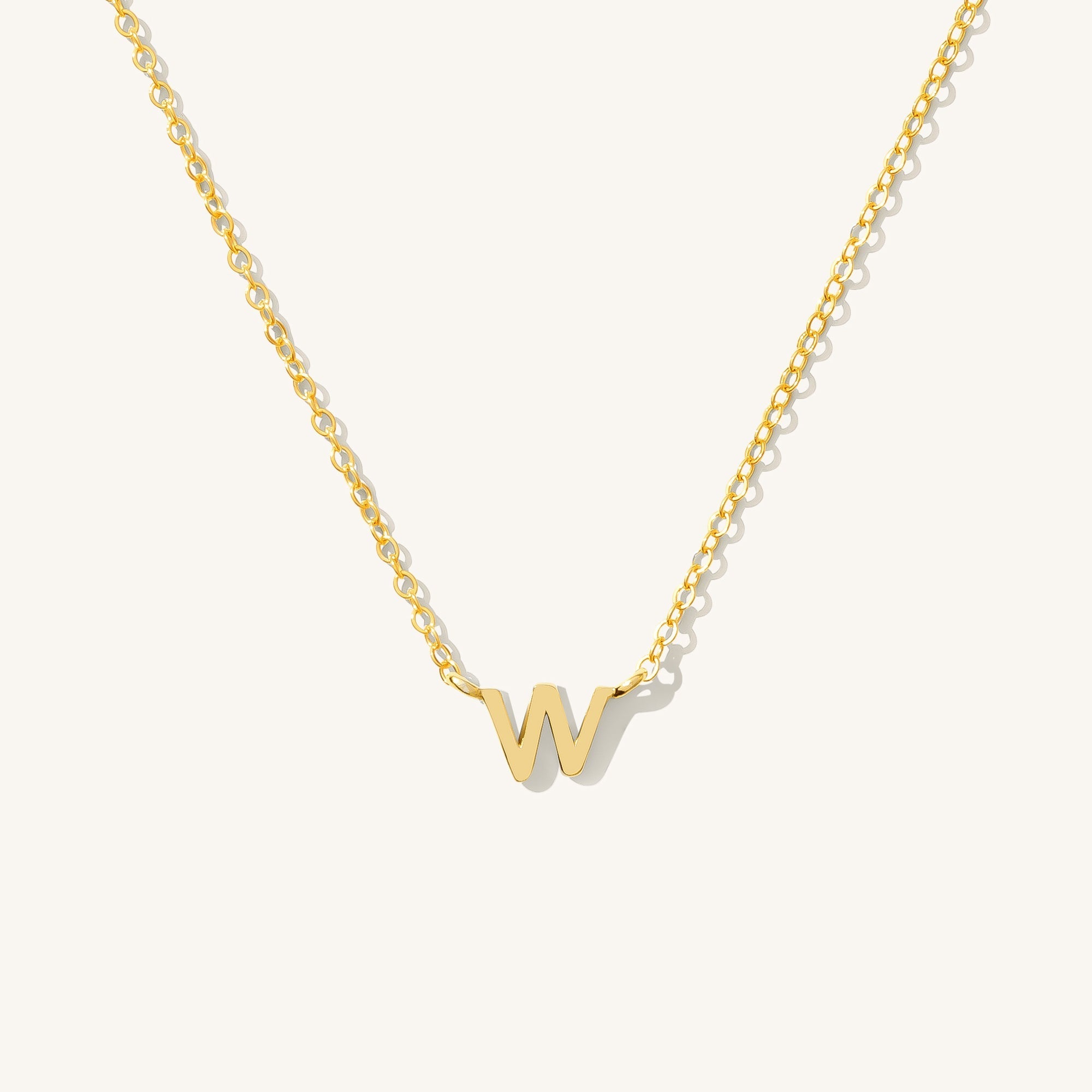 14K GOLD Tiny Initial Necklace