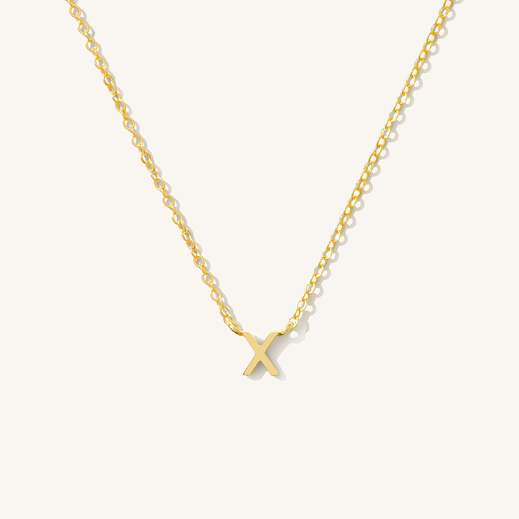 14K GOLD Tiny Initial Necklace