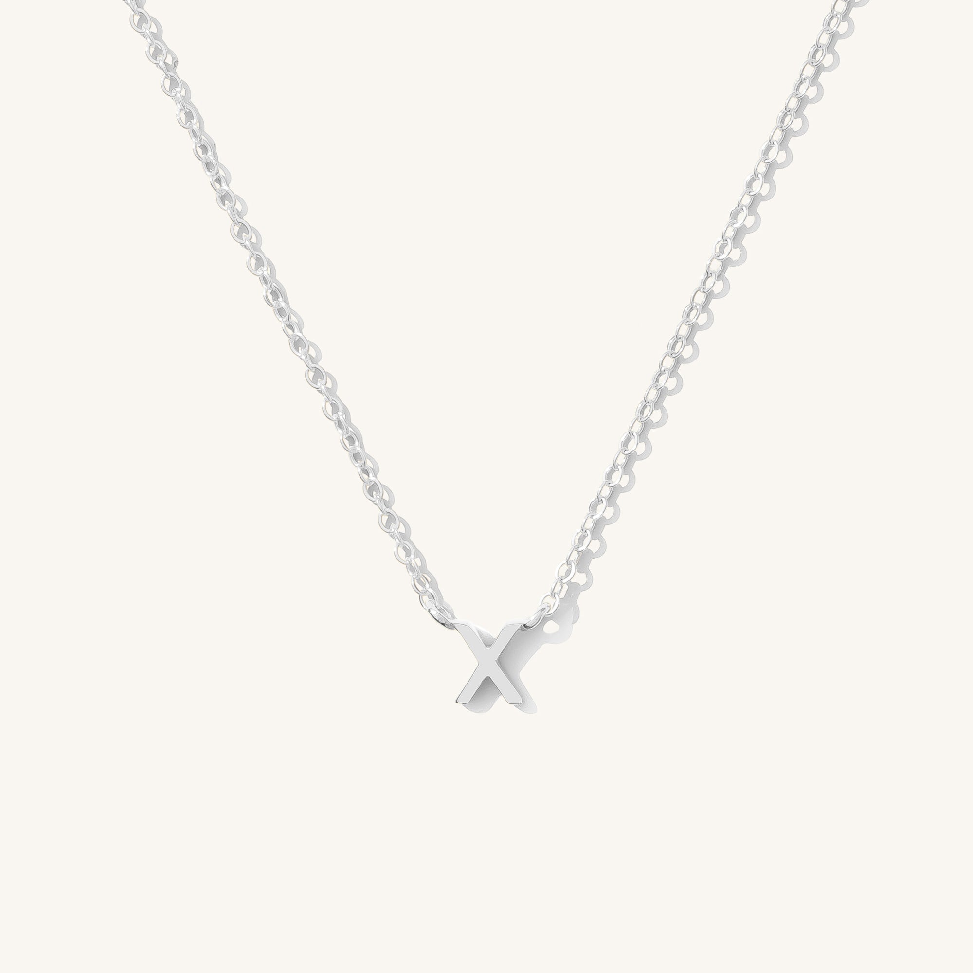 14K GOLD Tiny Initial Necklace