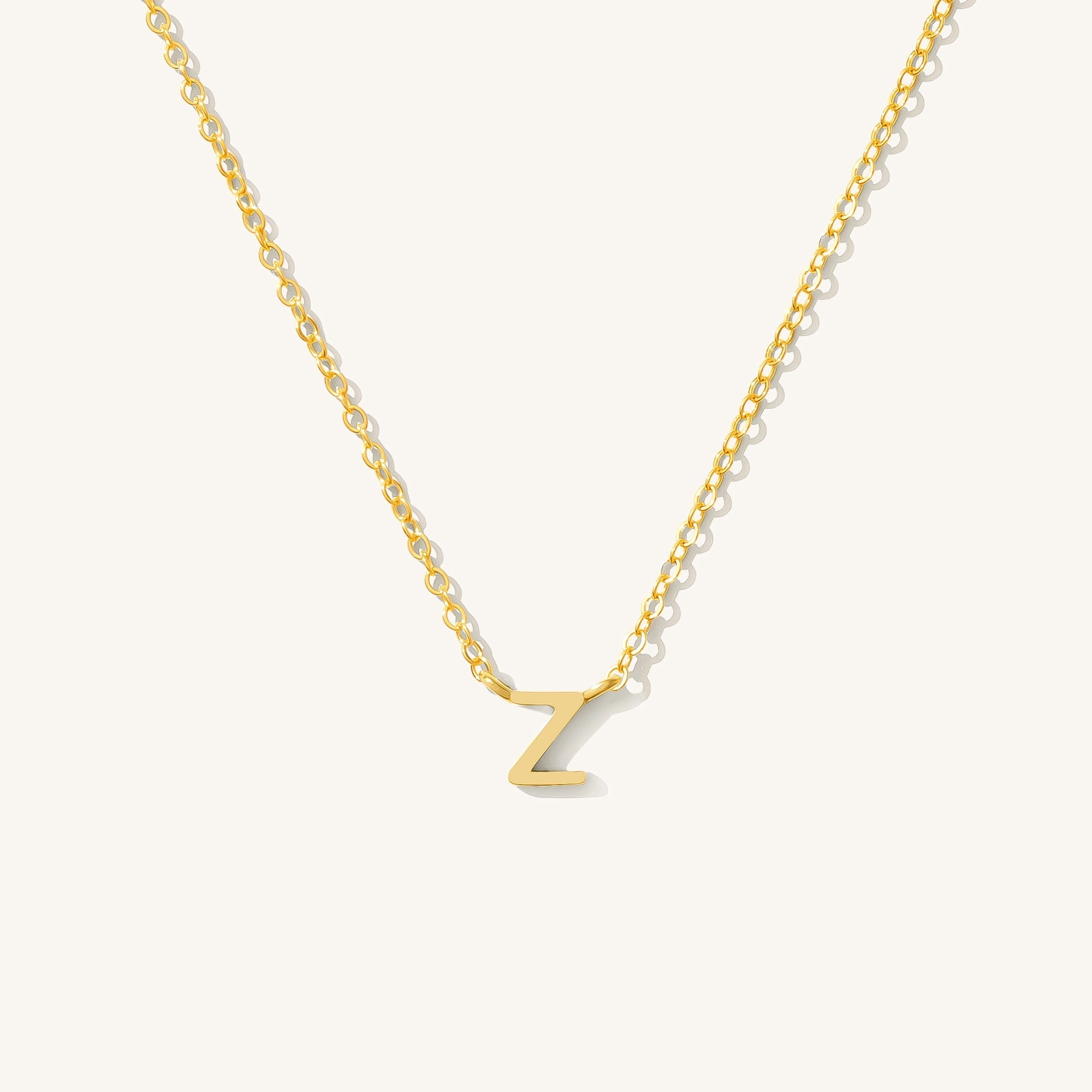 14K GOLD Tiny Initial Necklace